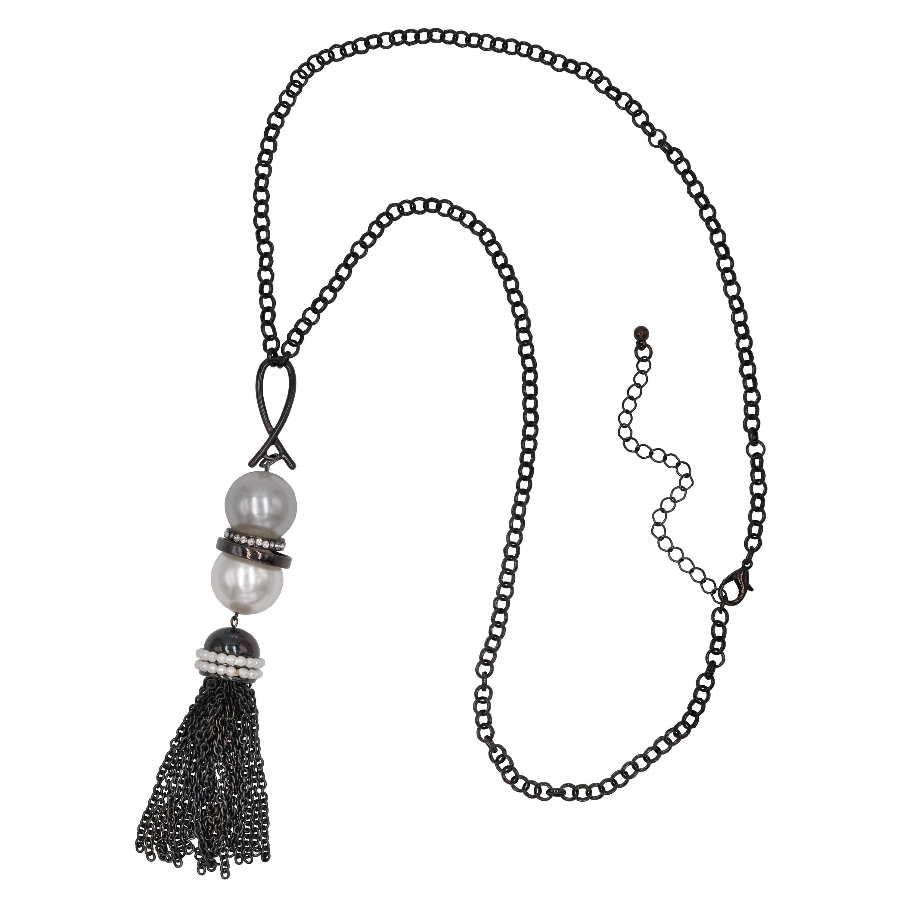 Firetti Lange Kette Schmuck Geschenk Shiny Lush Pearl Y-Kette, mit Glasstein - mit Kunststoffperle