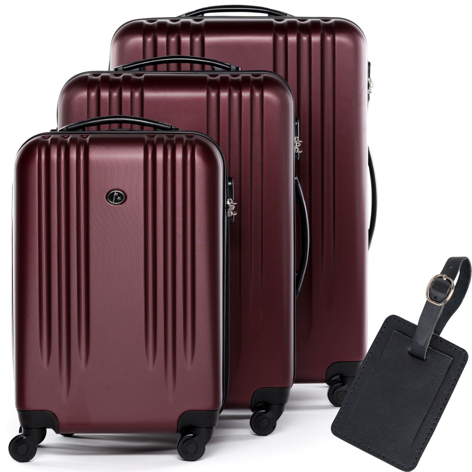 FERGÉ Kofferset Hartschale 3 teilig Koffer Set Marseille, 4 Rollen, (3er Kofferset stabil und leicht mit Zahlenschloß, 3 tlg., Hartschalen-Trolley Set 3 Größen Handgepäck Koffer M XL), Trolley 3er Koffer Set 4 Rollen, Premium Rollkoffer ABS Reisekoffer