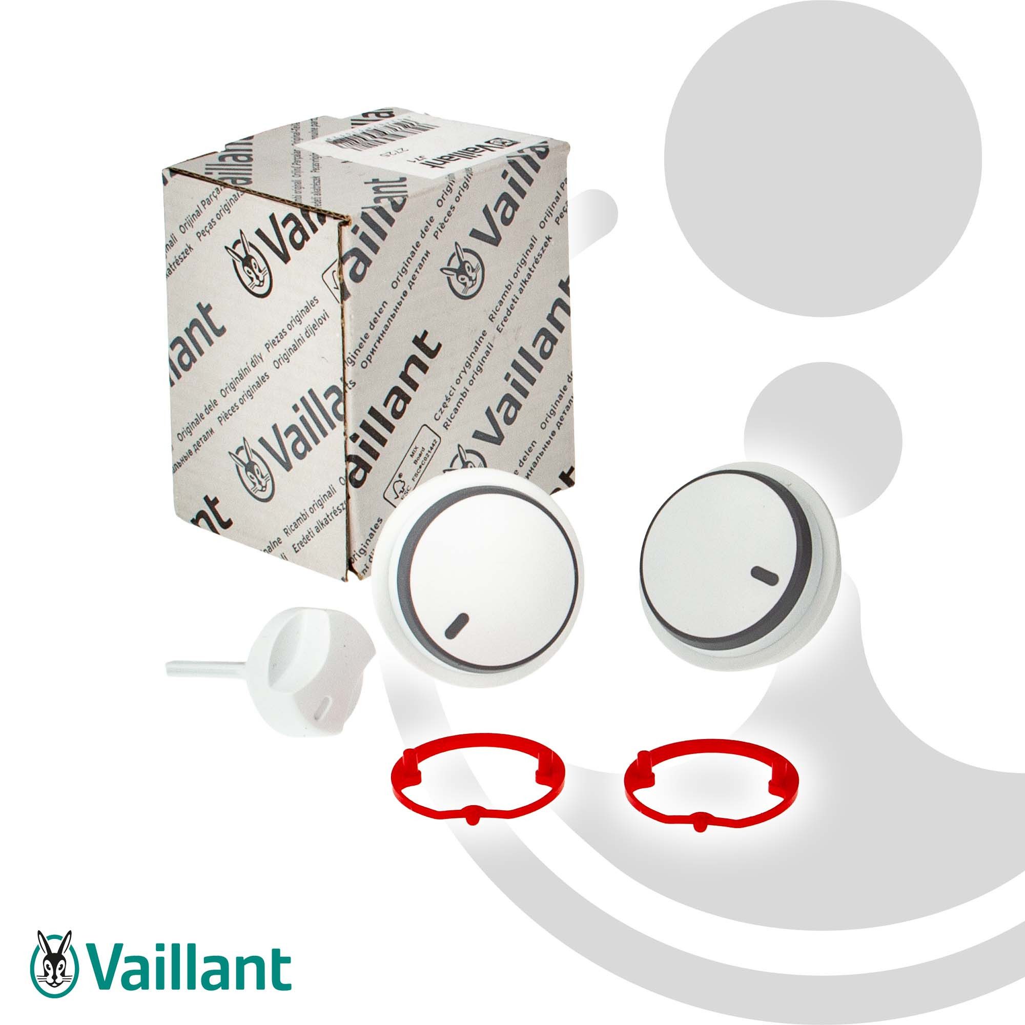Vaillant Heizgerät Knopf-Set 3-teilig für Gasheizkessel VC 126+196+246+306/3-5 (R3,5)