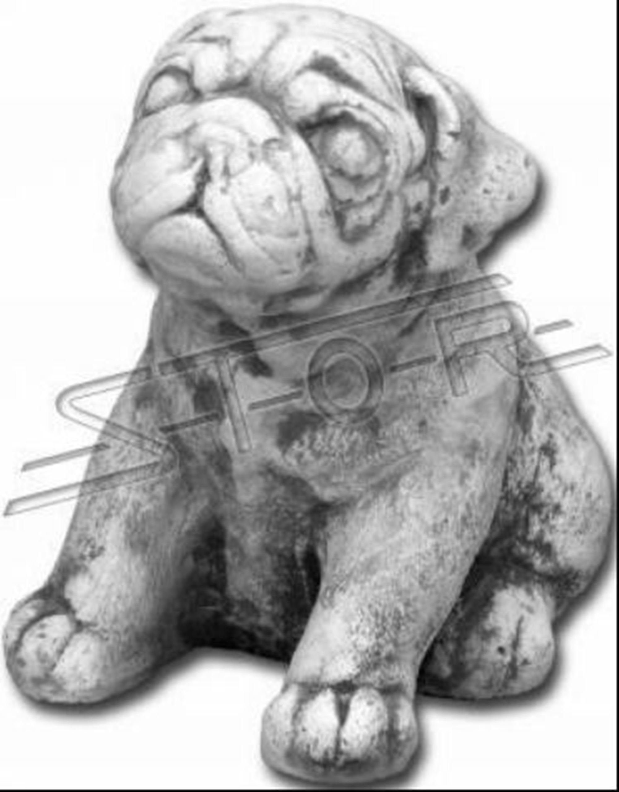 Deko Figur Französische Bulldogge 24 cm Mops Luxus Statue Skulptur Samt  Hund NEU