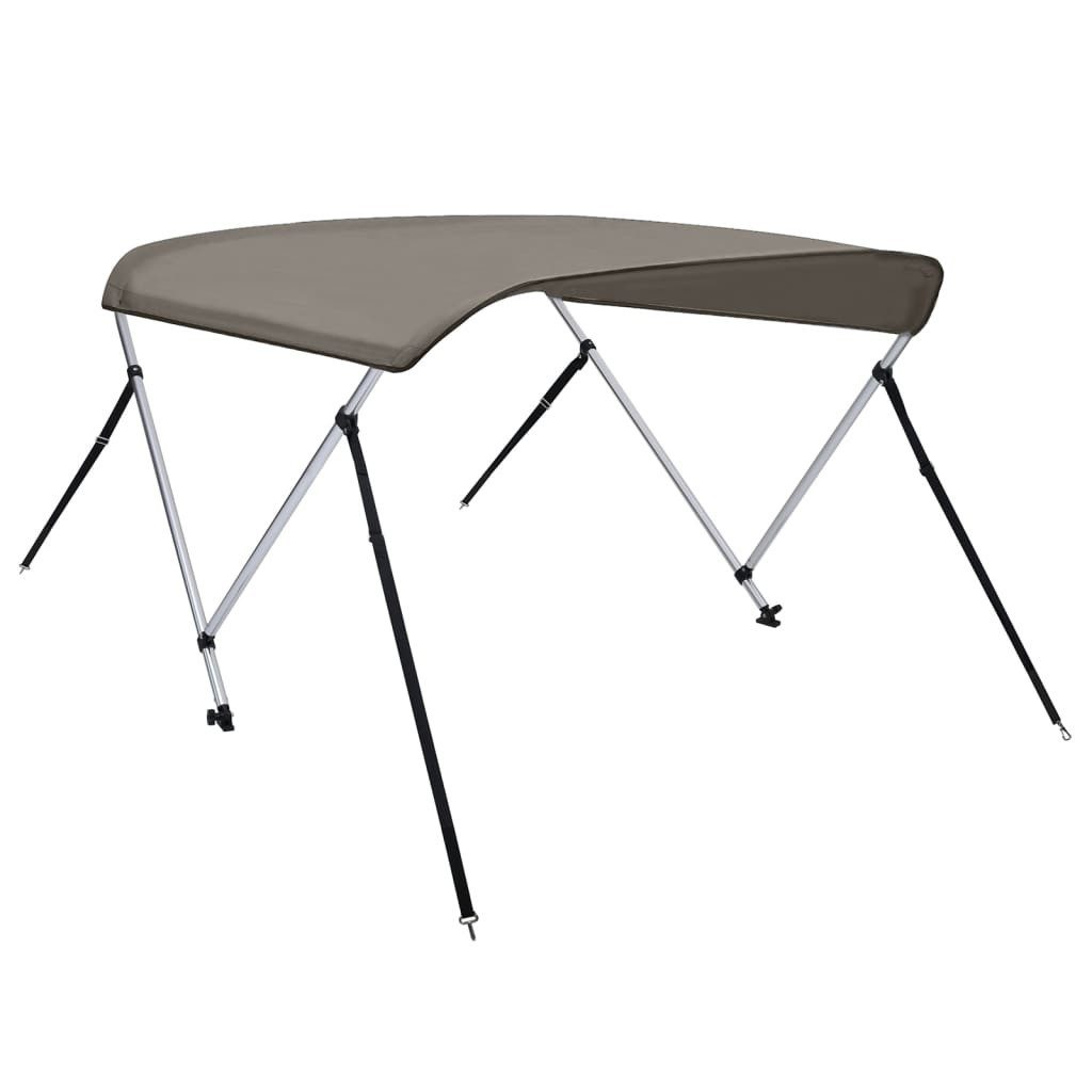 Schutzplane Boot-Sonnendach Persenning 2-Bow Bimini-Top Grau 148,5x133x104 cm