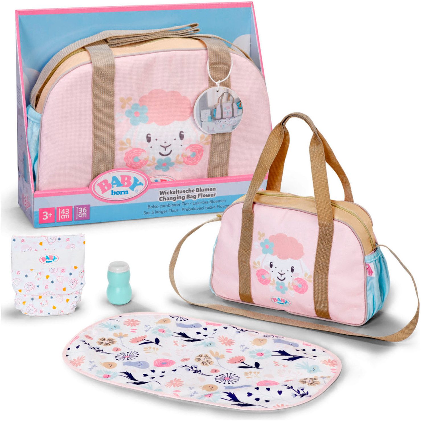 Puppen Wickeltasche Wickeltasche Blumen