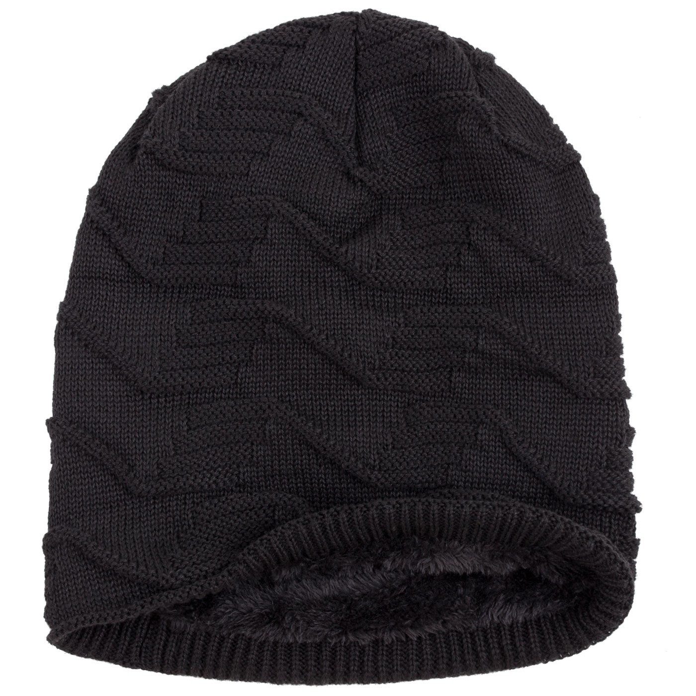 compagno Strickmütze (1-St) Warm gefütterte Wintermütze mit elegantem Strickmuster Beanie Mütze