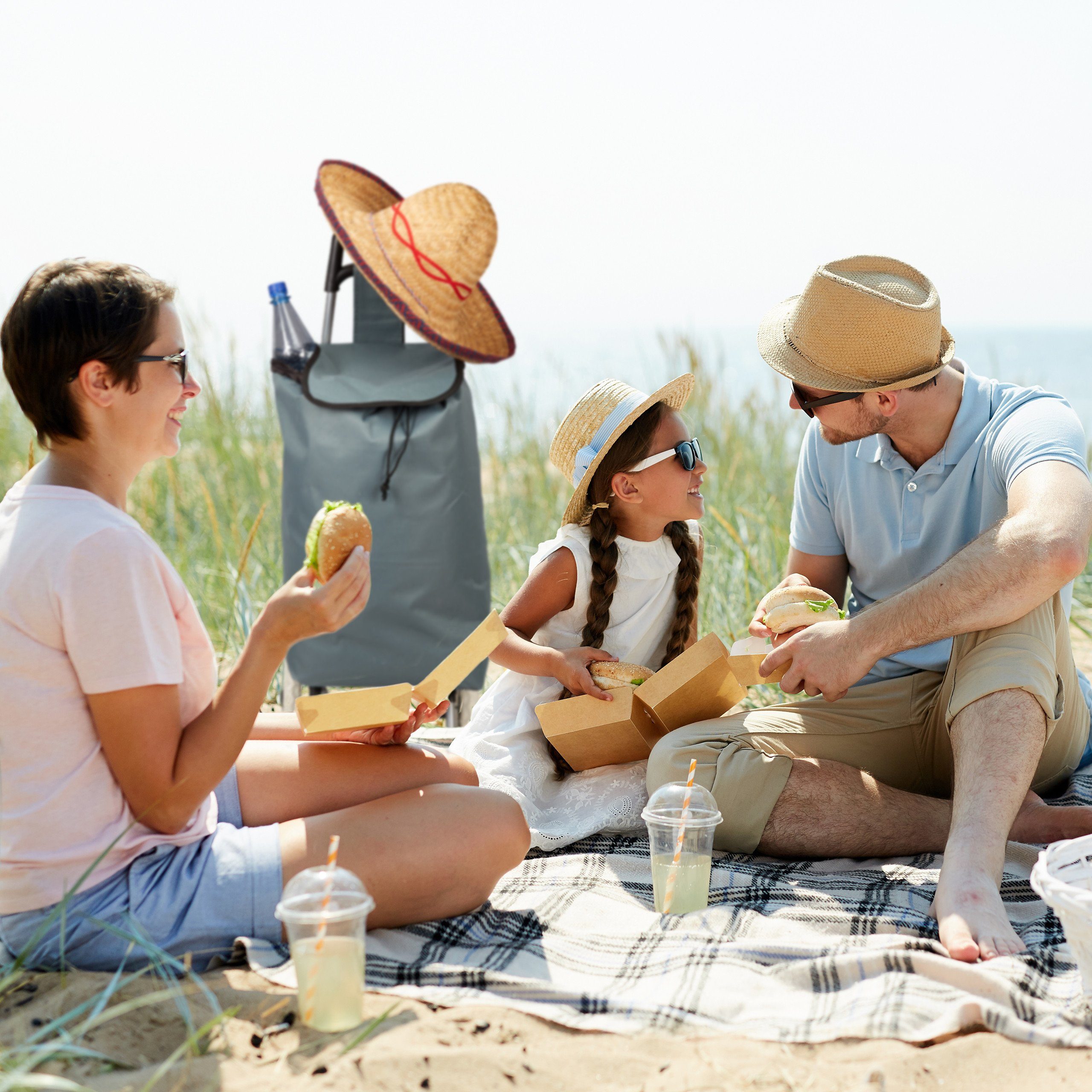 relaxdays Einkaufstrolley faltbar, lila