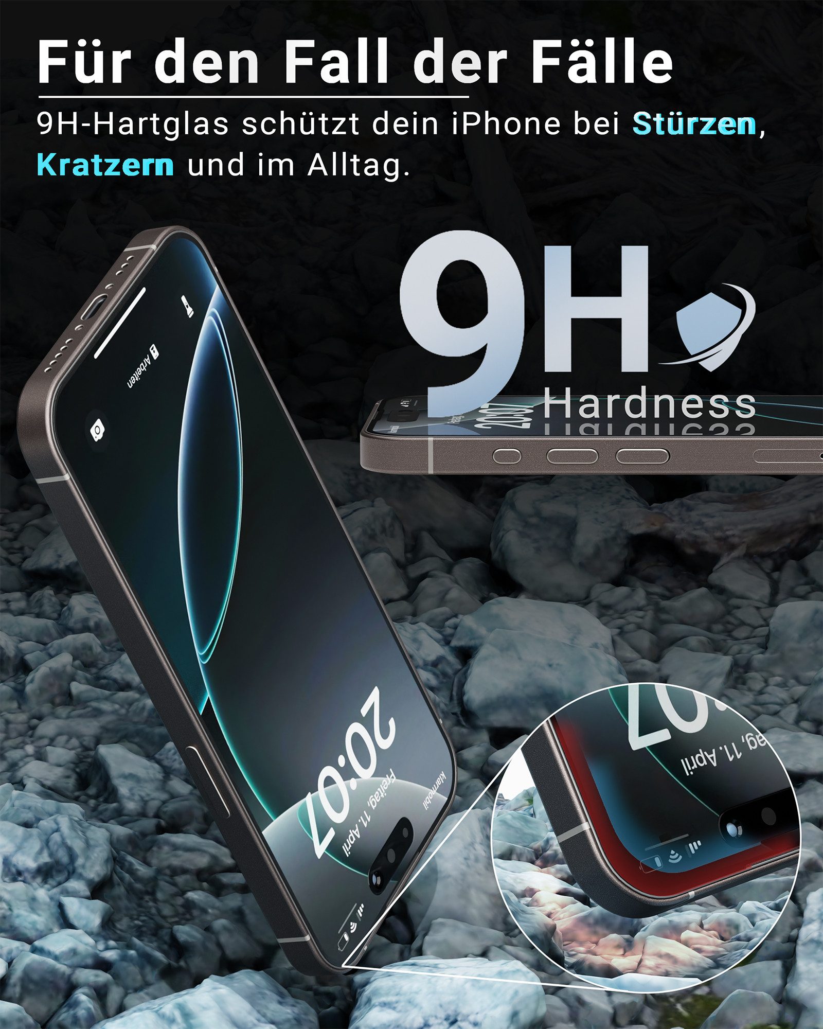 GreenHec Displayschutzglas Panzerfolie iPhone 17 16 15 14 13 12 11 Pro Max 16e 17e Schutzfolie für iPhone Air, Spar-Set, XR Air Handy Screen Protector, Schutzglas transparent Displayschutz