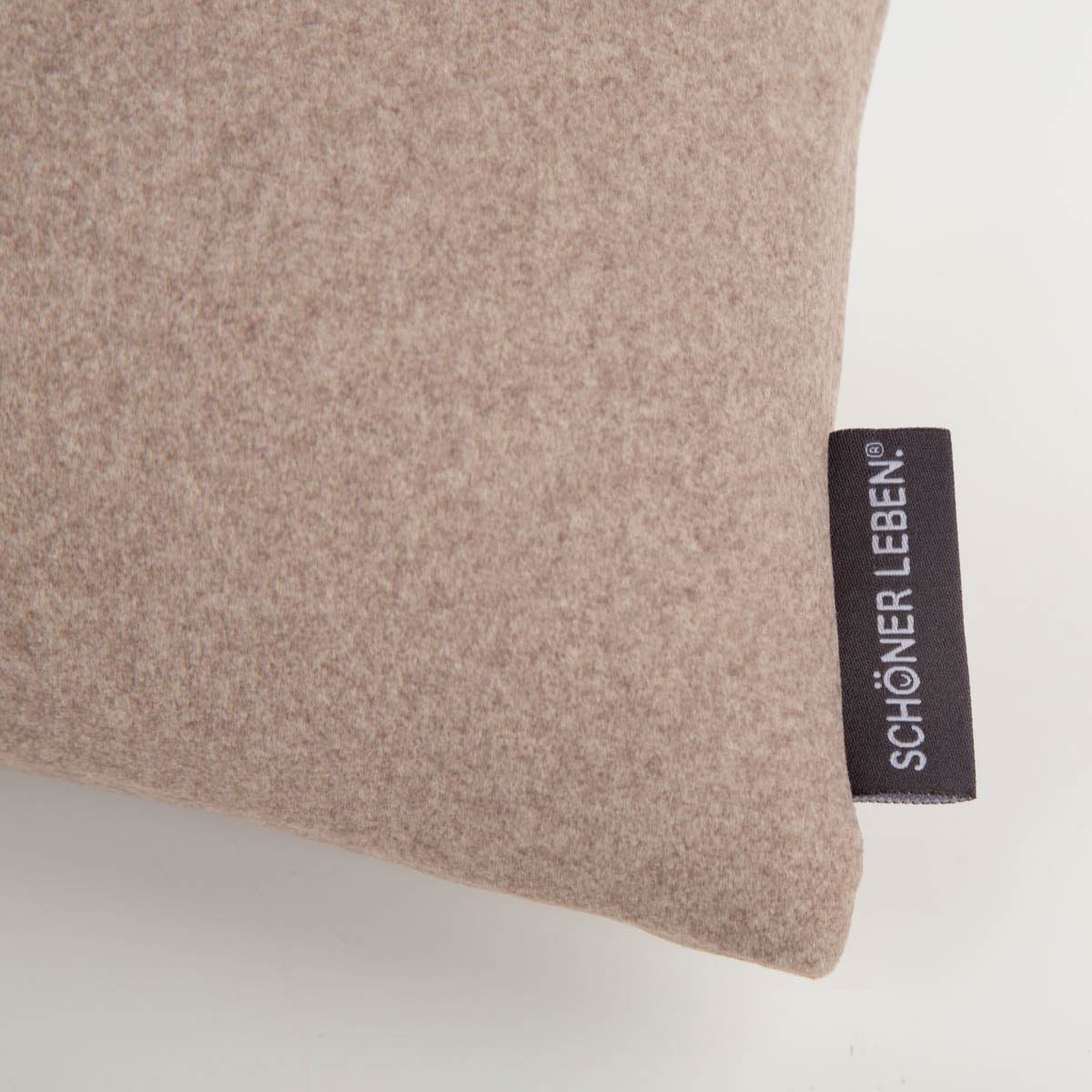 SCHÖNER LEBEN. Zugluftstopper Thermo-Zugluftstopper kuschelweich hellbraun für Fenster & Türen, handmade