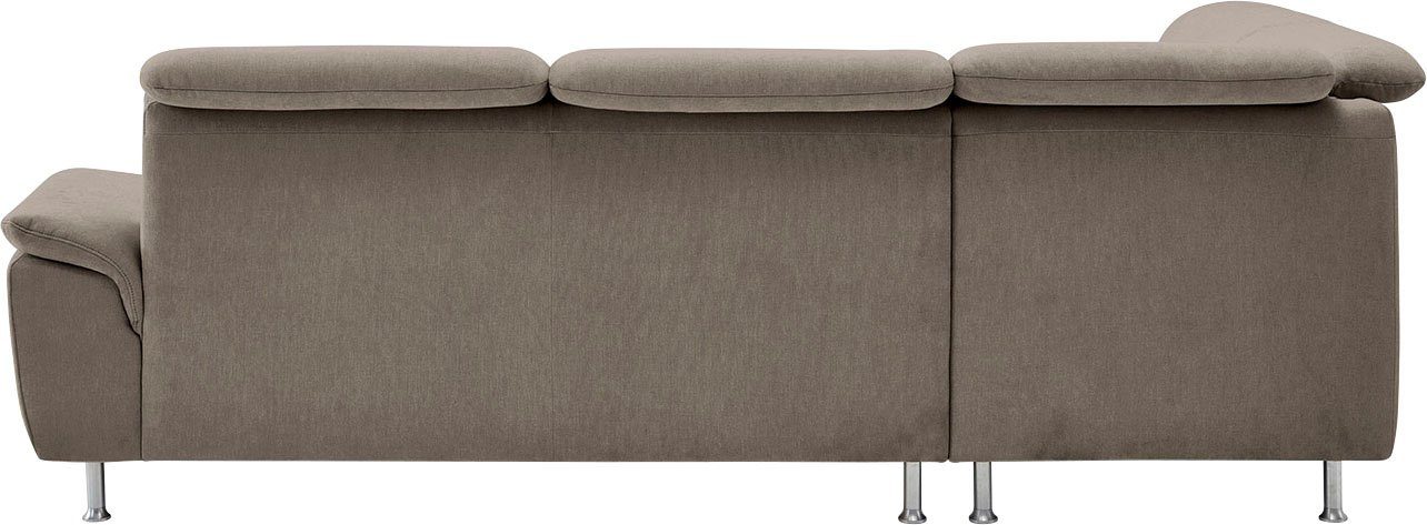 Garnet, Ecksofa mit wahlweise Bettfunktion Federkern, CALIZZA Kopfteilverstellung, inklusive INTERIORS