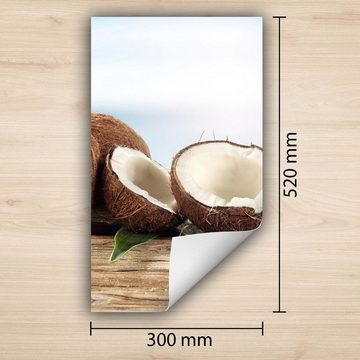 Decorwelt Herd-Abdeckplatte Herdabdeckplatte Kunststoff Aufrollbare Matte Küche Kokos Früchte, (30x52, 1 tlg), für alle Herdarten excl. Gasherde