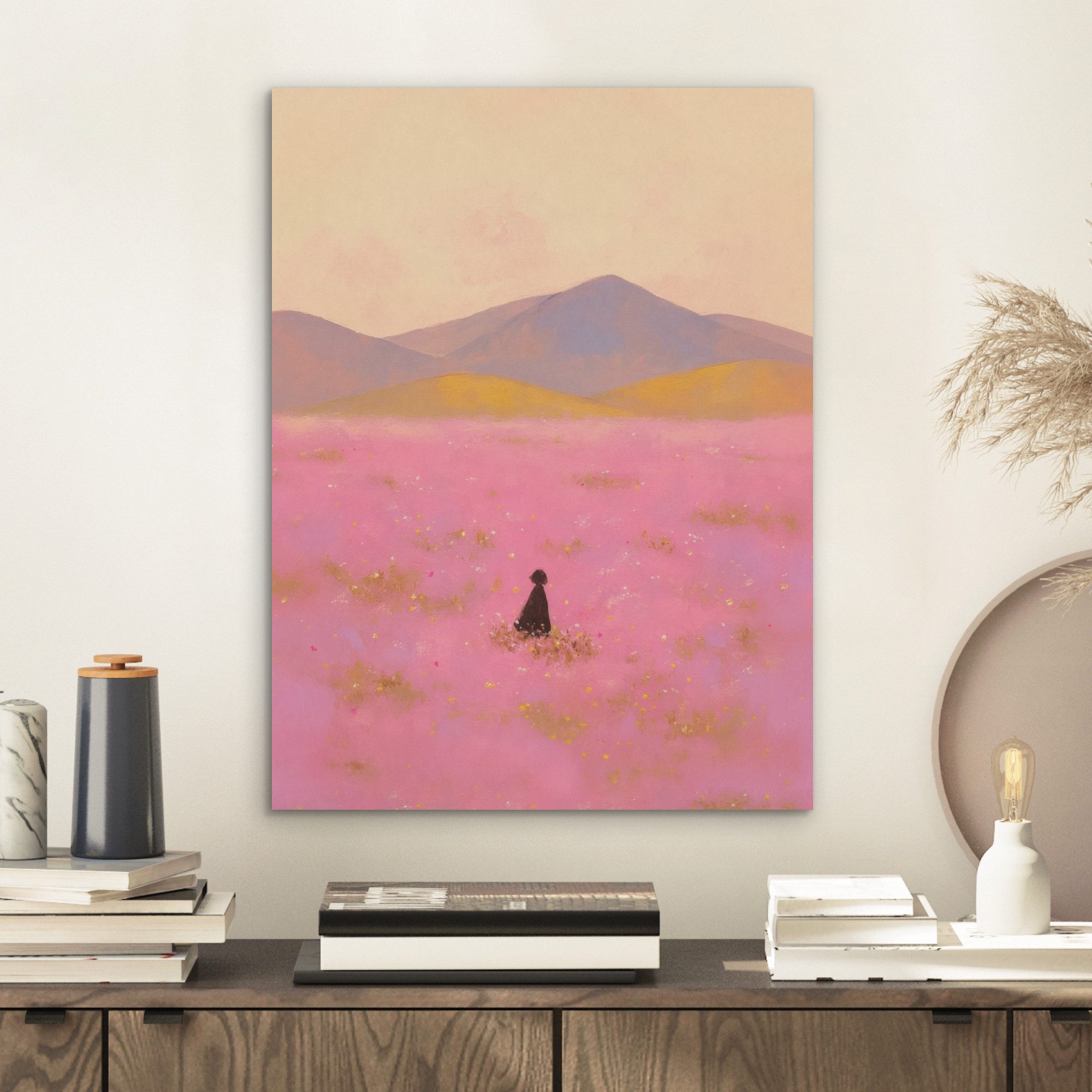 MuchoWow Gemälde Blumenwiese - Hügel - günstig online kaufen