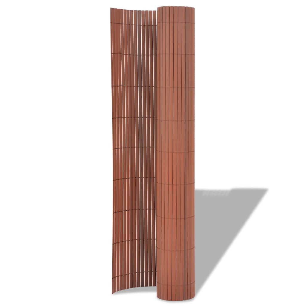 vidaXL Gartenzaun Gartenzaun Doppelseitig PVC 90 x 300 cm Braun, (1-St)