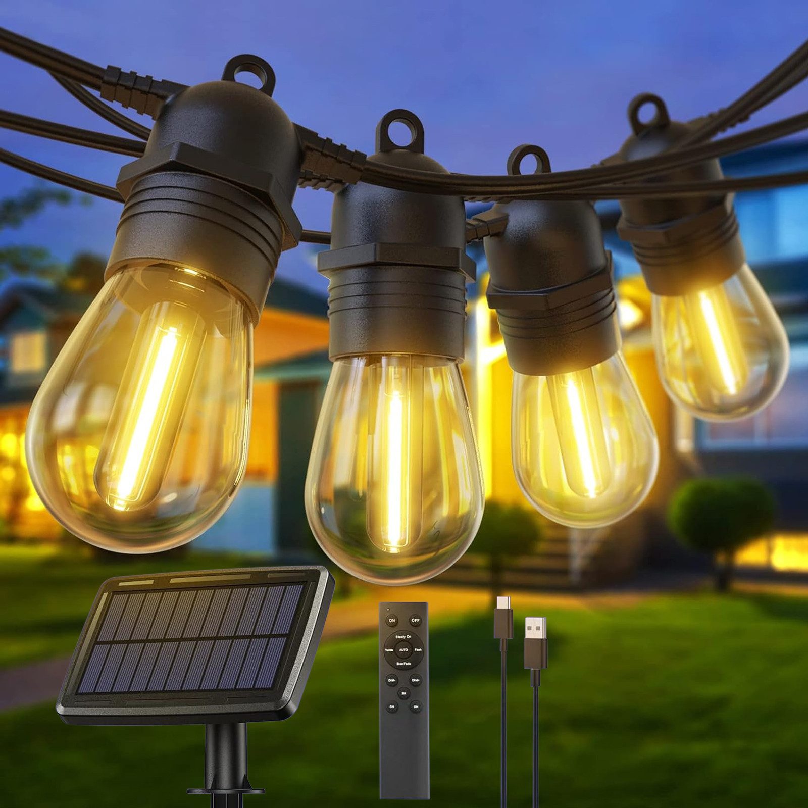 Elegear Lichterkette LED Lichterkette Outdoor 16/31m Balkonlampen Gartenlam günstig online kaufen