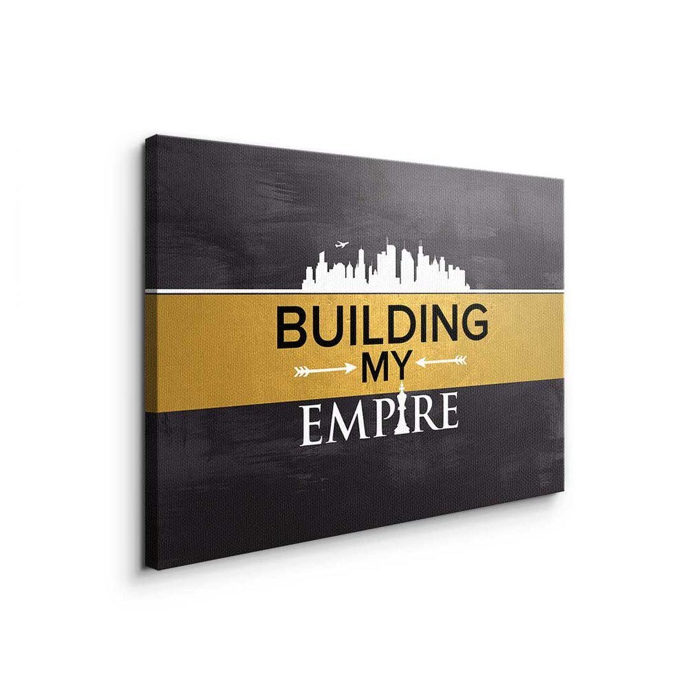 silberner Empire DOTCOMCANVAS® - my Leinwandbild, Off Building Motivation - Leinwandbild - Rahmen Mindset Premium