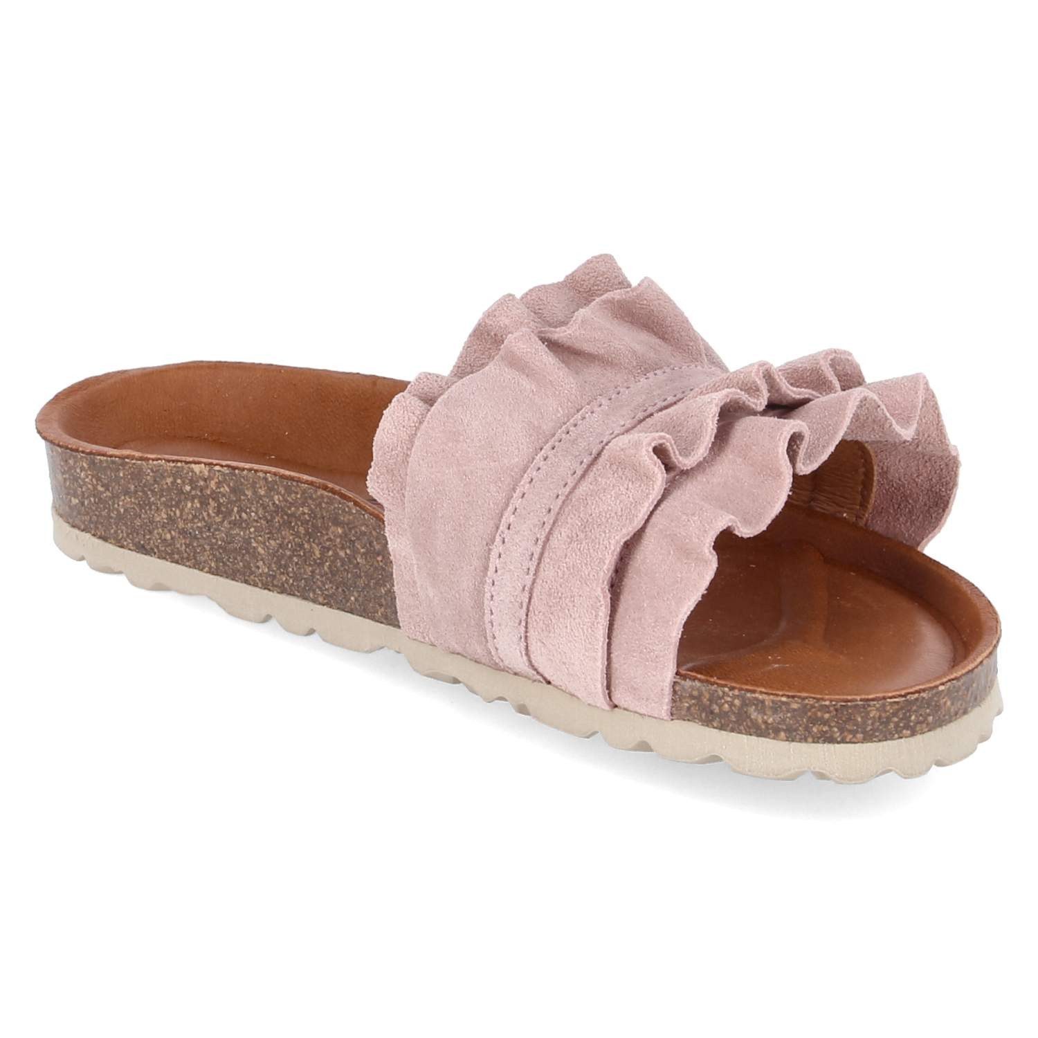 Palado Palado Flache Pantoletten PALA-251-781050-01 Damen Rauleder pink Pantolette – Bild 5 von 5