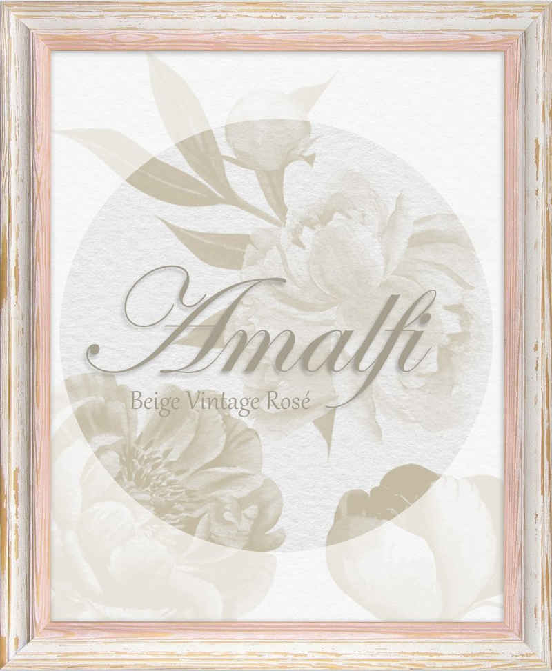 BIRAPA Einzelrahmen Bilderrahmen Amalfi, (1 Stück), 21x29,7 cm (DIN A4), Rosé Weiß Vintage, Holz