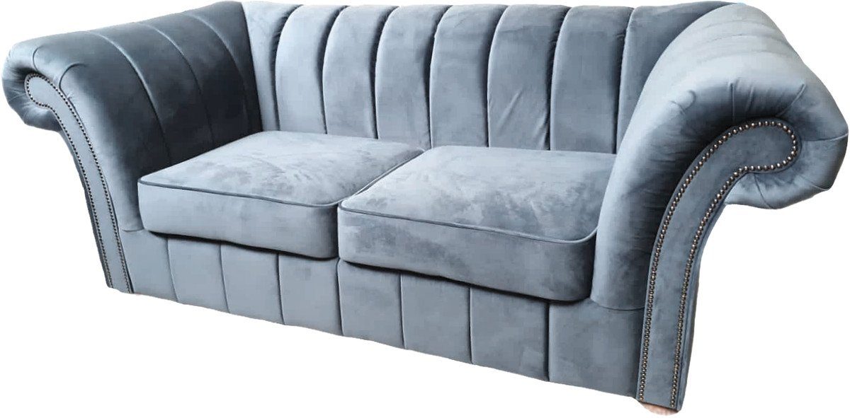 Chesterfield Hellgrau Padrino Sofa 2-Sitzer 170 2er Grau Luxus Möbel Casa cm -