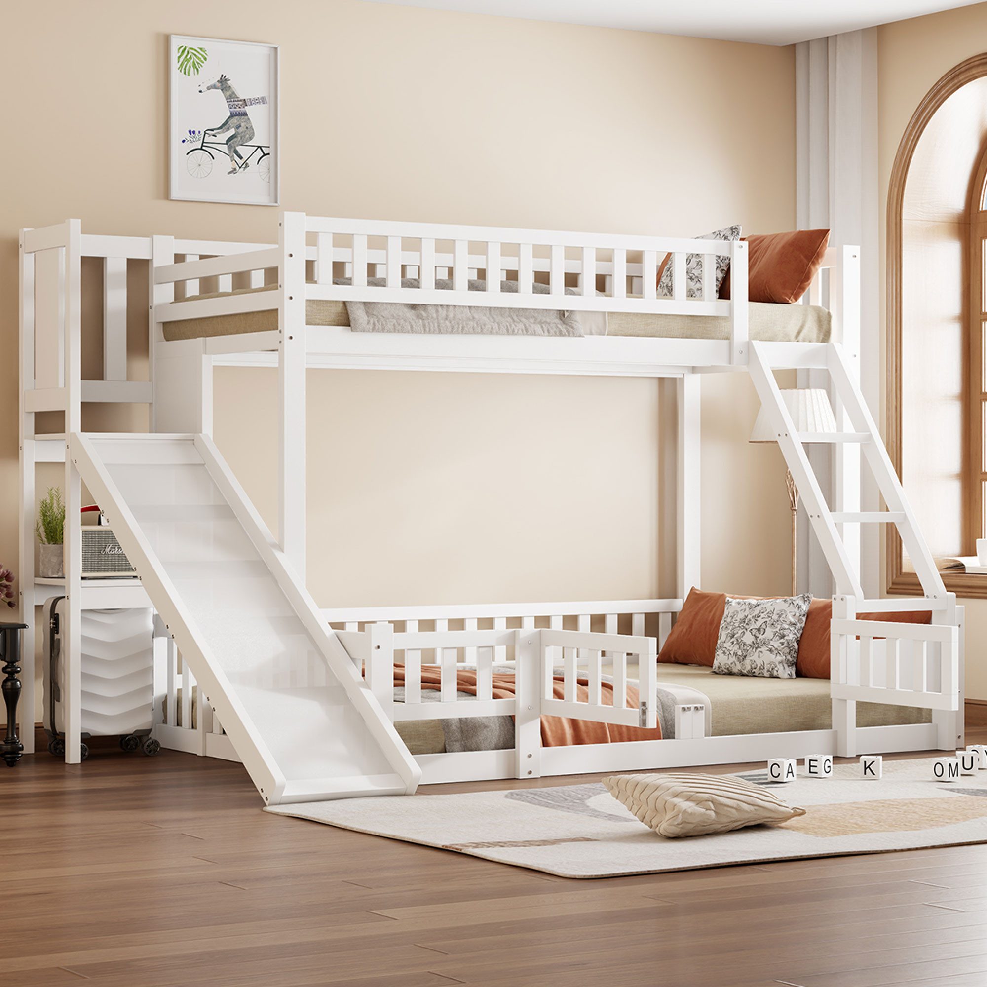Flieks Etagenbett, Kinderbett Holzbett 90x200+140x200cm mit günstig online kaufen