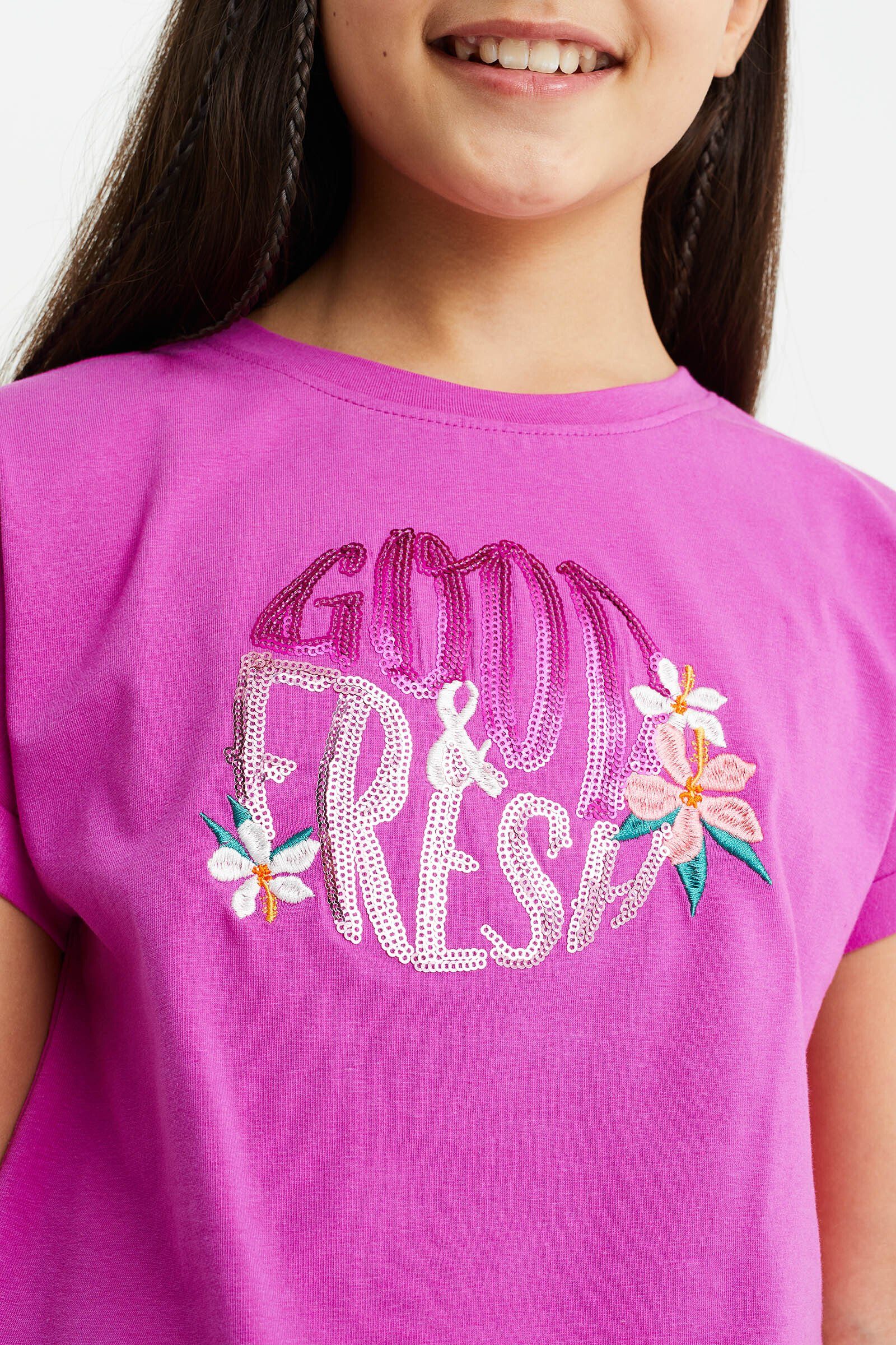 Rosa T-Shirt (1-tlg) Fashion WE