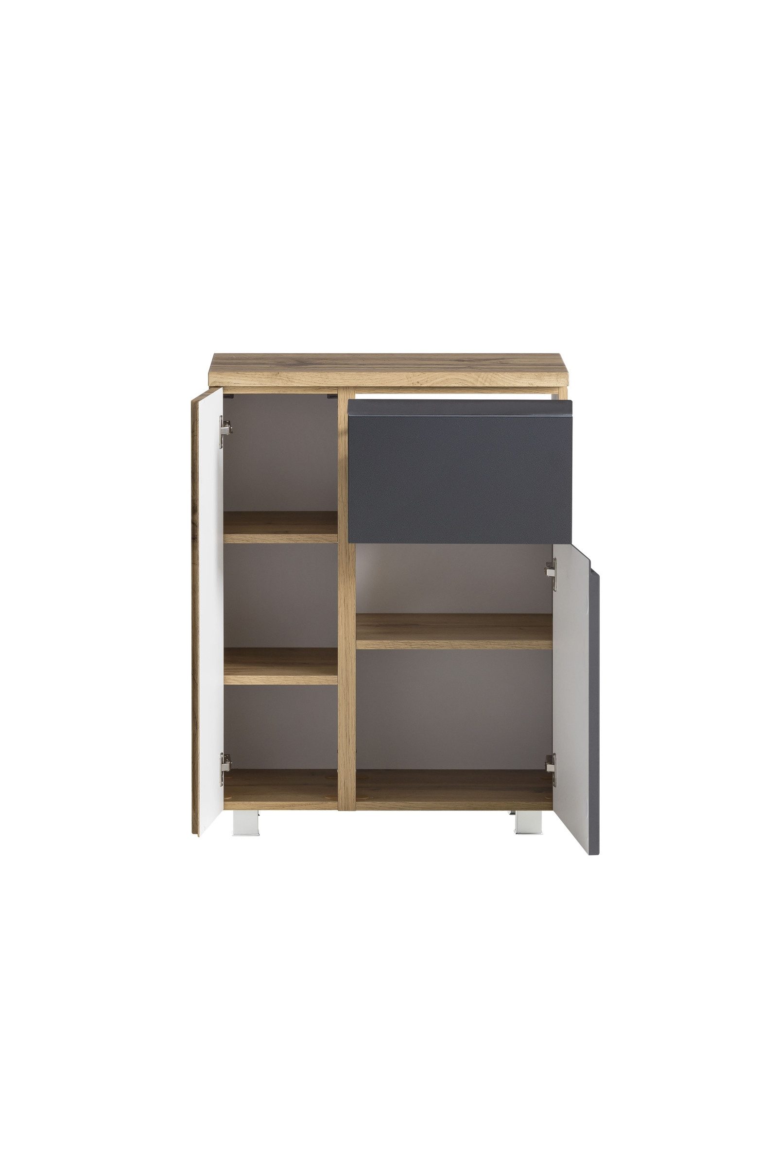 HELD MÖBEL Unterschrank in grau/Wotaneiche, MDF - 65x79x35cm (BxHxT)