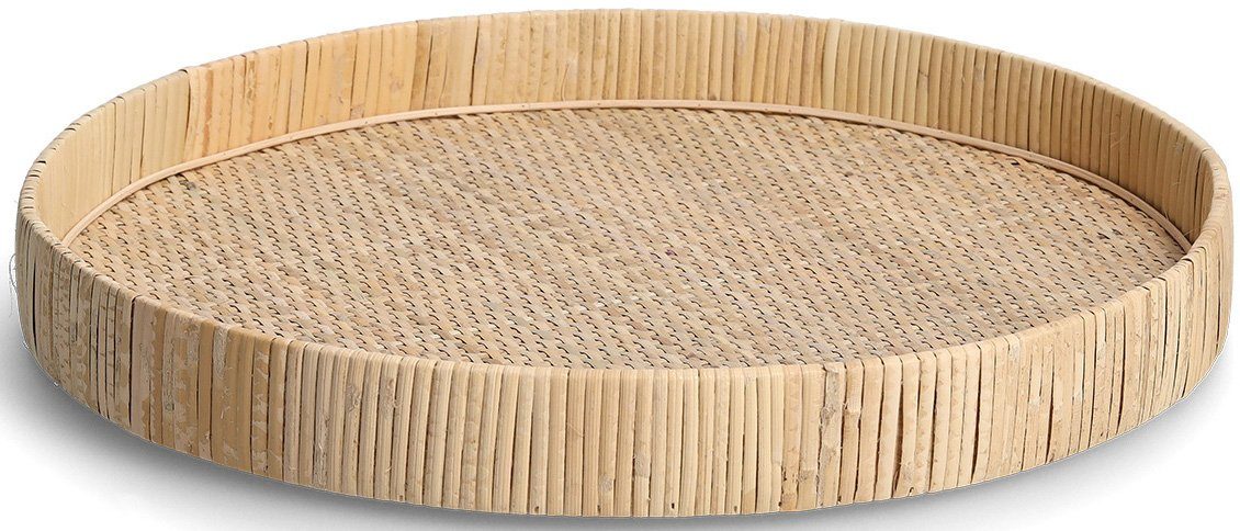 Zeller Present Tablett Nature, Rattan, (1-tlg), Ø 40 cm, Deutsche Marke:  Das Produkt stammt vom deutschen Hersteller ZELLER