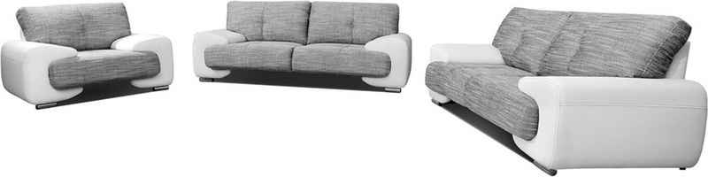 MOEBLO Polstergarnitur LORENTO 3+2+1, (Polstermöbel-Set Ohrensofa 3 Sitzer, 2 Sitzer und Sessel, Wohnlandschaft Sofa Couch Garnitur)