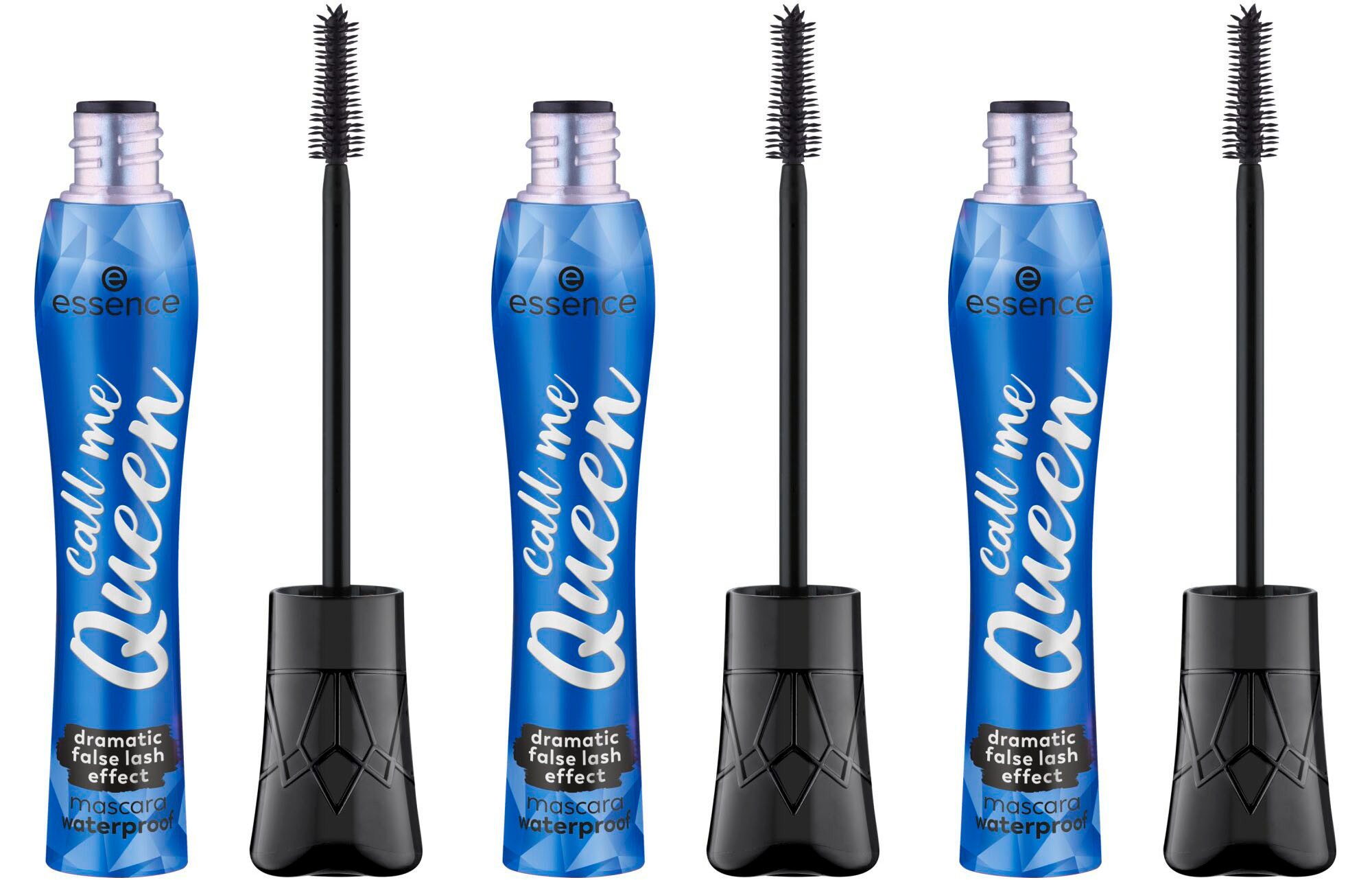 Essence Mascara call me Queen dramatic false lash effect mascara waterproof, 3-tlg., mit wasserfester Eigenschaft