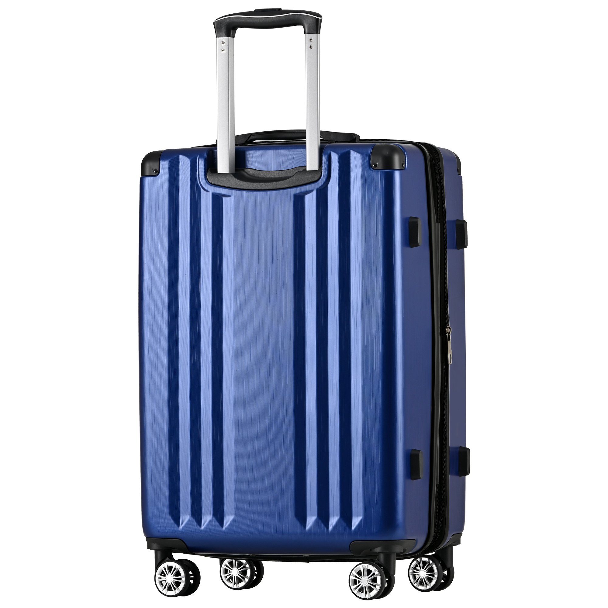 Ulife L-Größe: 4 Zollschloss, 360° ABS Blau Reisekoffer Rollen, Rollen,TSA 66,5×45.5×28 cm Hartschalen-Trolley mit