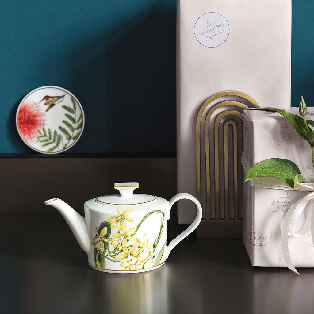 Villeroy & Boch Signature Teekanne Amazonia Gifts Teekanne klein 21x9x10,5cm, (1-St), Premium Bone Porcelain, 1 Stck, spülmaschinenfest
