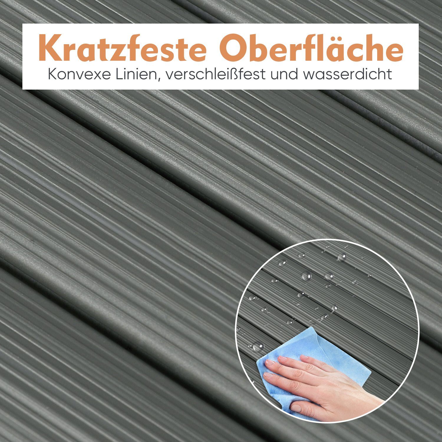 Sekey Balkonsichtschutz PVC Sichtschutzmatte Grau Bambus Sichtschutz Balkon ohne Bohren Zaun Sichtschutz, Windschutz, Sonnenschutz für Balkon, Garten, Terrasse – Bild 5 von 5