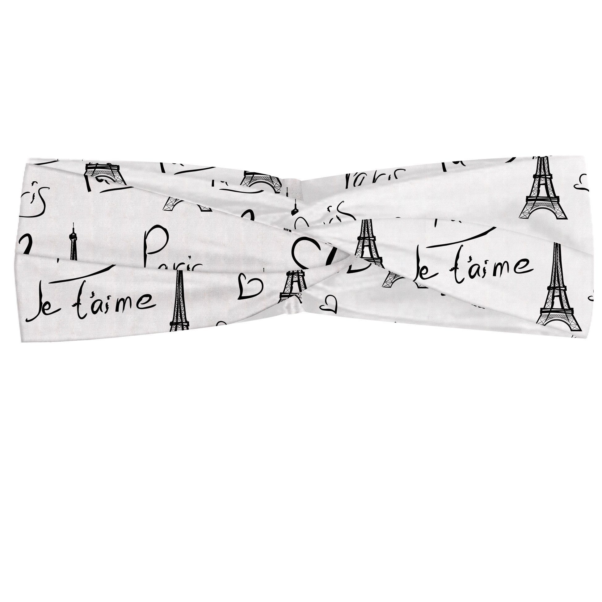 Kaufen Sie die neuesten Artikel im Ausland! Abakuhaus Stirnband Elastisch und accessories alltags Eiffel Doodle Angenehme Paris T'aime Je