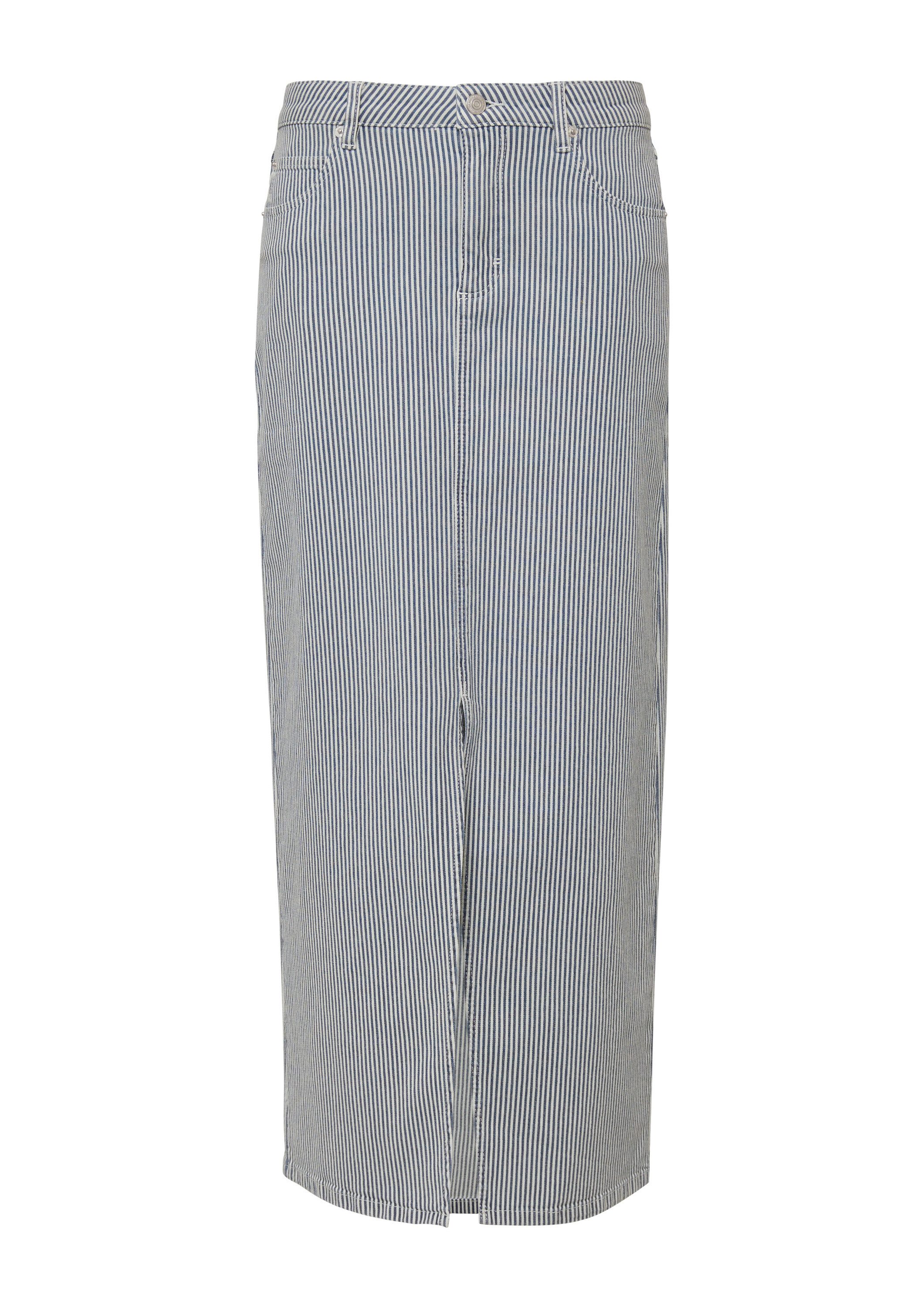 comma Maxirock Rock Elastischer Jeans-Rock mit Streifen günstig online kaufen