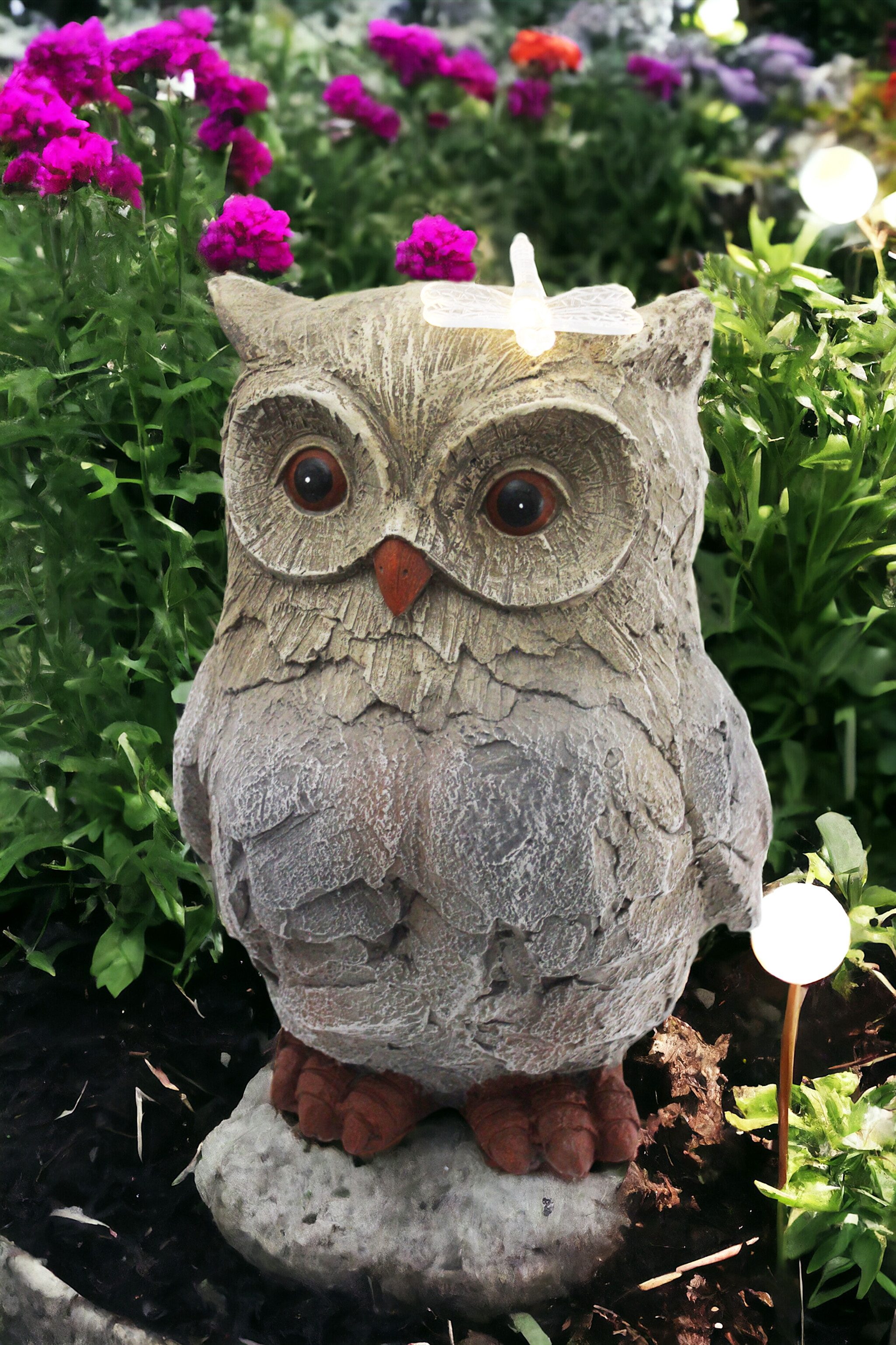 Arnusa Gartenfigur Eule mit Solarbeleuchtung Gartendekoration günstig online kaufen