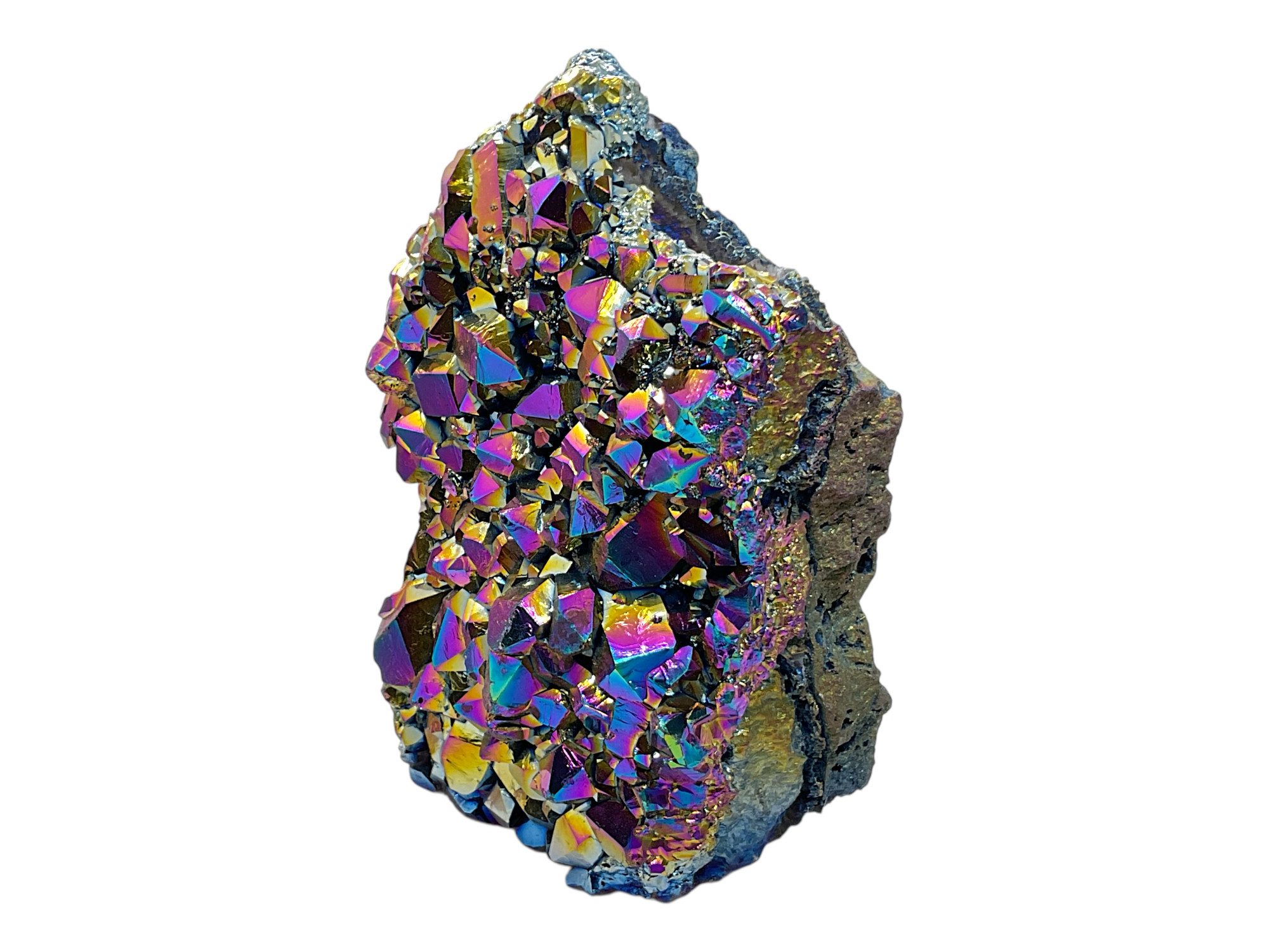 Steinfixx® Edelstein Bergkristall Aura Stufe I Aqua Aura I 433gr. I 10x7x5cm I Unikat, (Unikat-Masterpiece 1612, 1-St., Ideal für Schreibtisch - Highlight für jeden Raum), AAA-Qualität aus Brasilien
