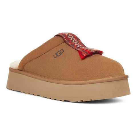 UGG TAZZLE Clog, Plateau, Sommerschuh, Schlappen, Hausschuh mit Lammwolle