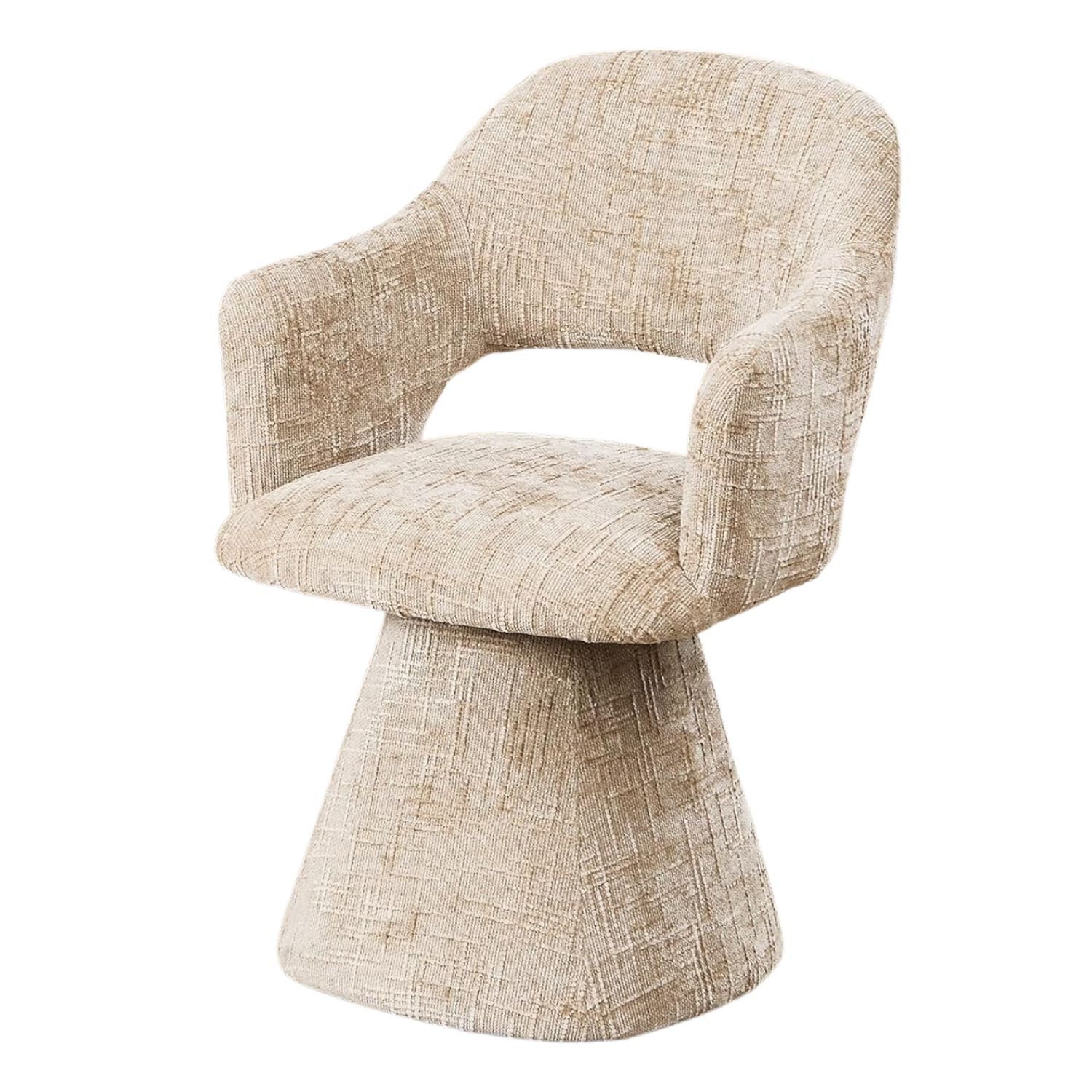 WAHSON OFFICE CHAIRS Esszimmerstuhl Drehbarer Chenille-Polsterstuhl mit Armlehnen, retro, für Esszimmer...