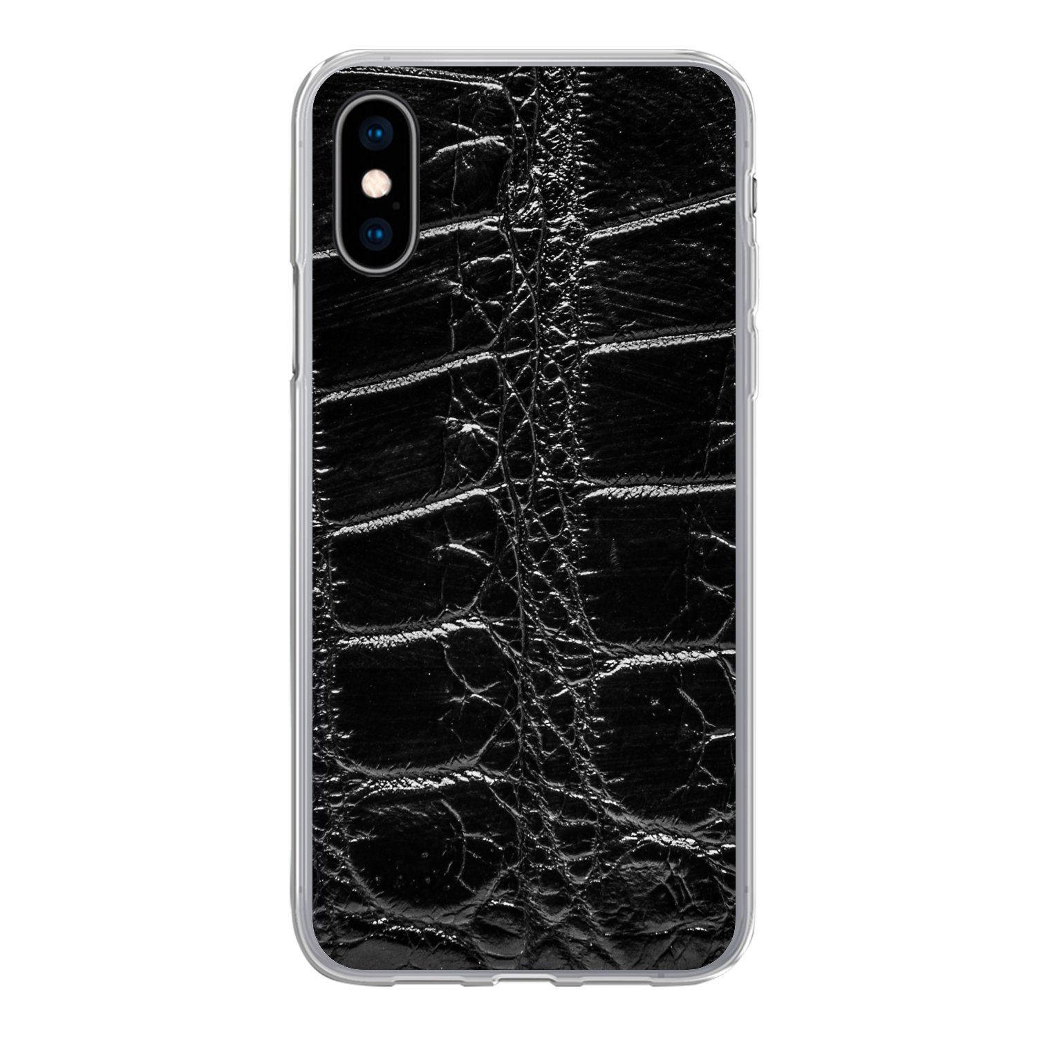Handyhülle für Apple iPhone X Tiermuster - Krokodile - Leder