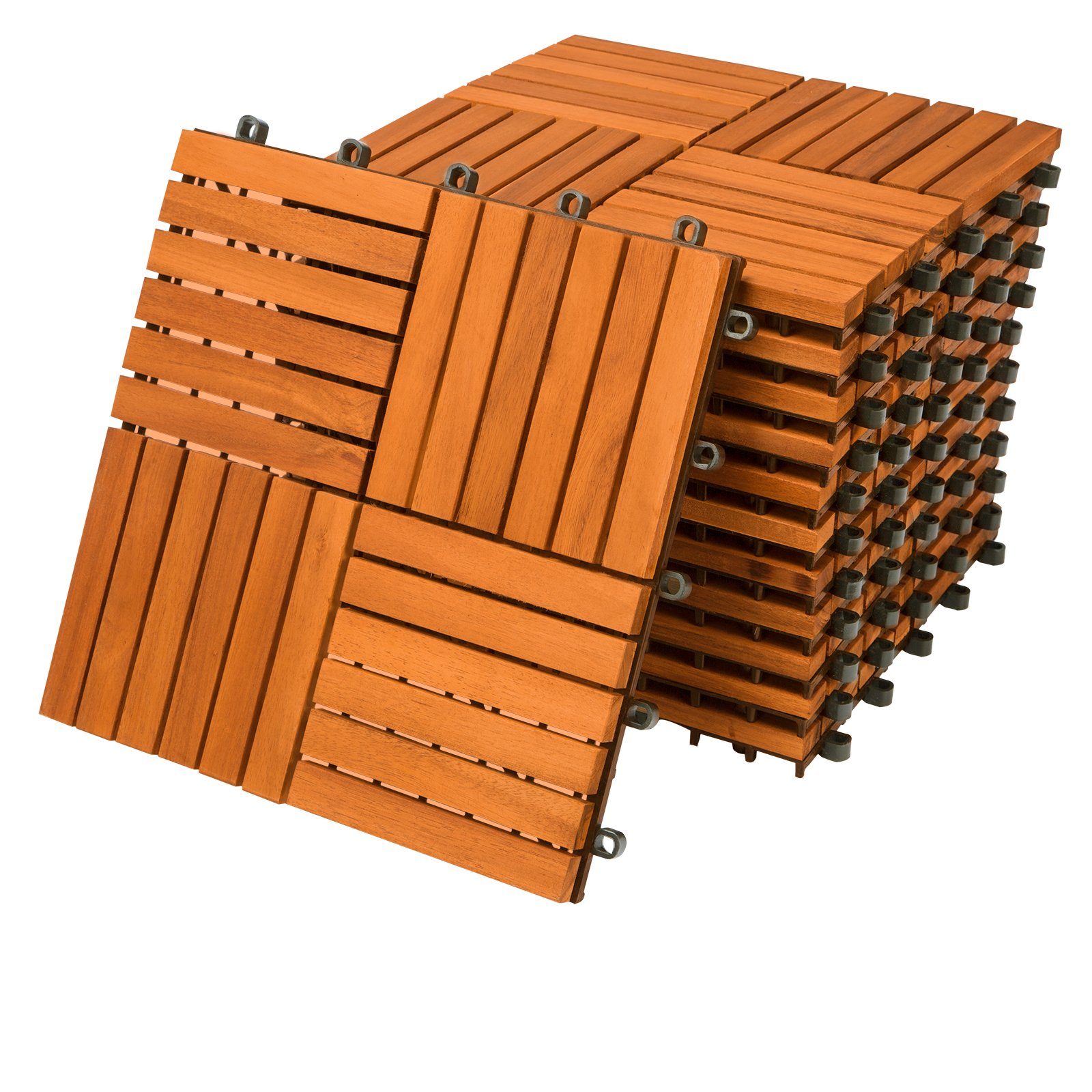 Casaria Holzfliesen 11x Akazie Quattro Mosaik, günstig online kaufen