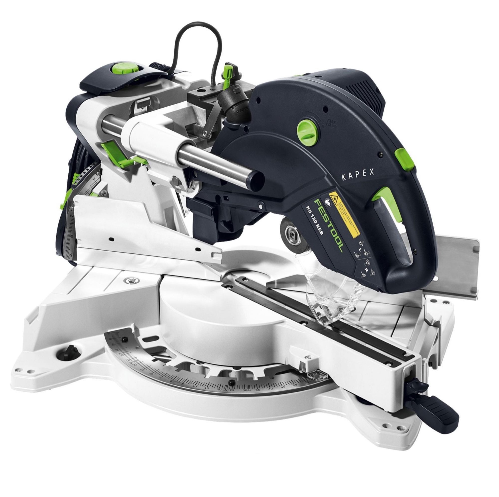 FESTOOL Kapp- und Gehrungssäge KS 120 REB Kapp Zugsäge KAPEX 1600W 260mm (575302) + 3x