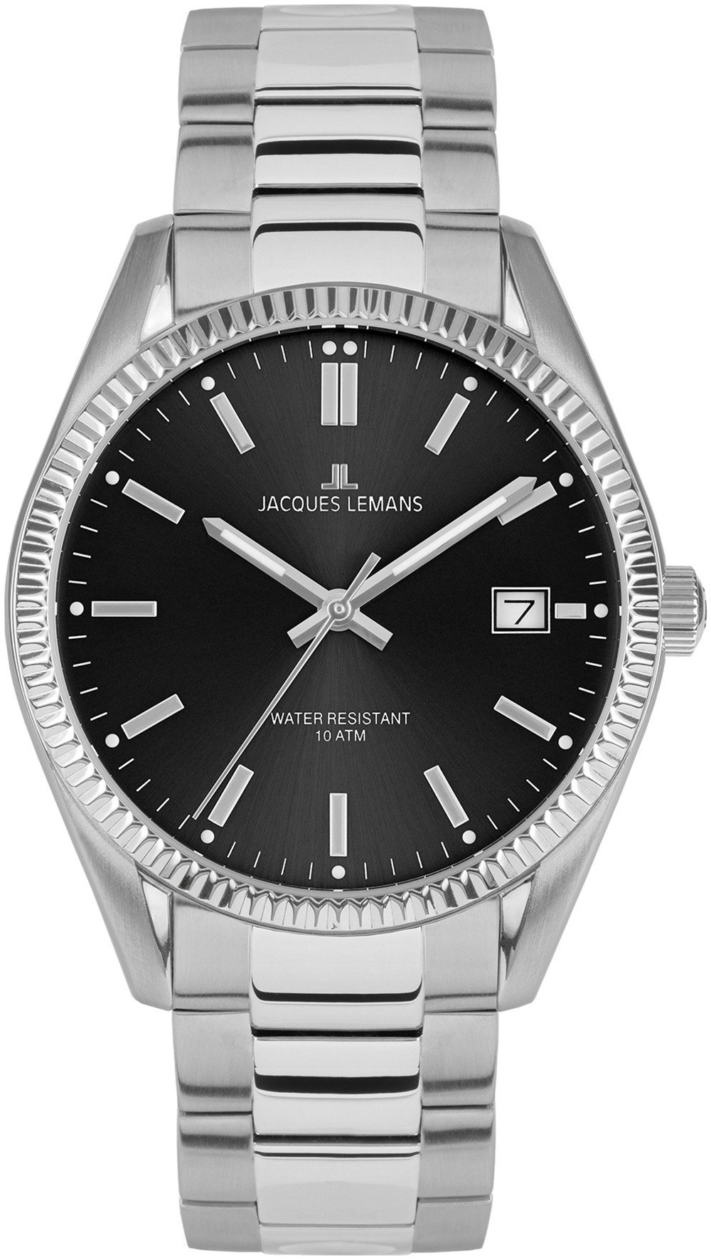 Jacques Lemans Quarzuhr Derby 50-3A, Armbanduhr,Herrenuhr,Damenuhr,Edelstahlarmband,bis 10 bar wasserd.