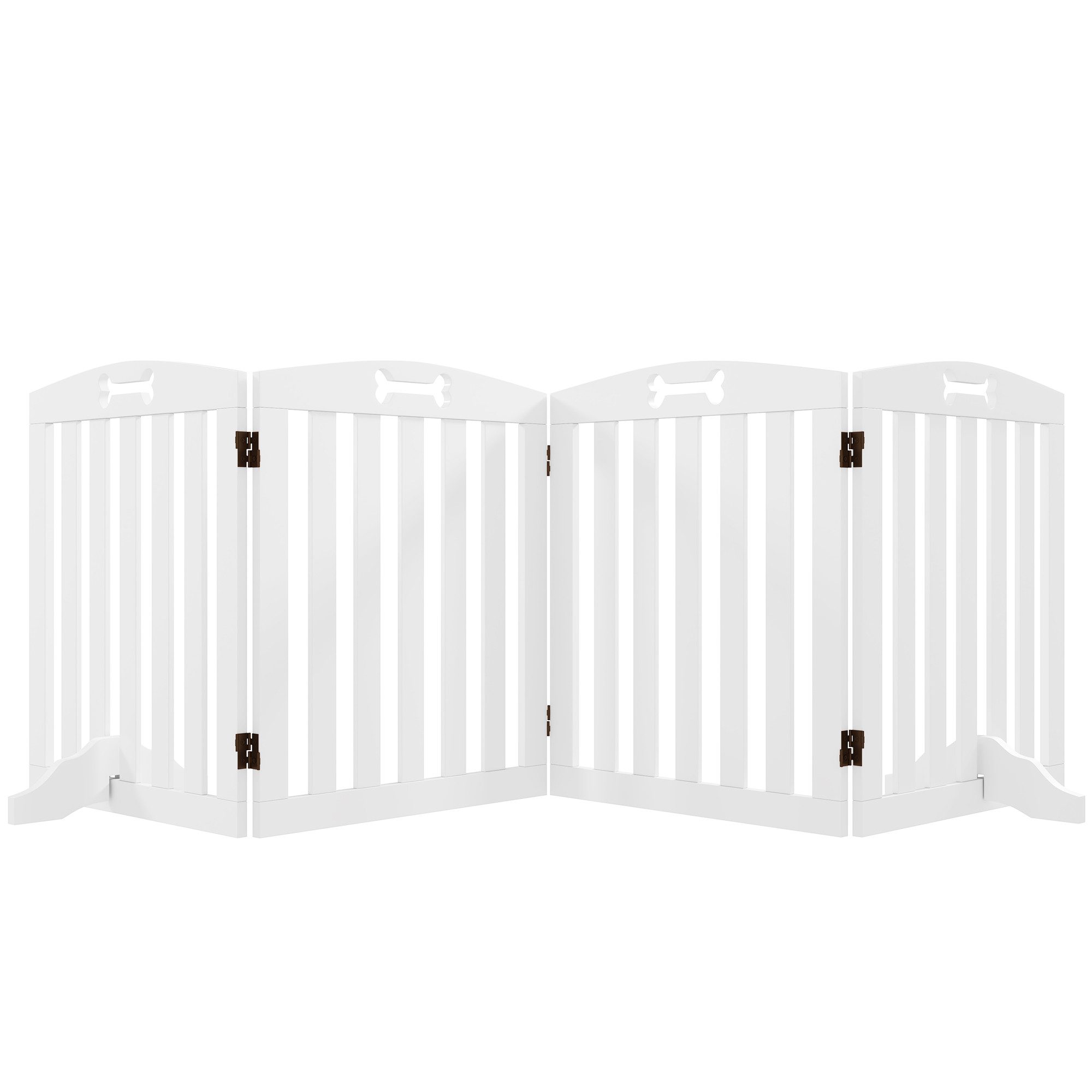 PawHut Hundegitter Hund Schutzgitter Freistehendes mit Füßen Klappbar 4 Paneelen (Absperrgitter, 1 St., Türschutzgitter), für mittelgroße Hunde, für Flur, Treppe, Weiß