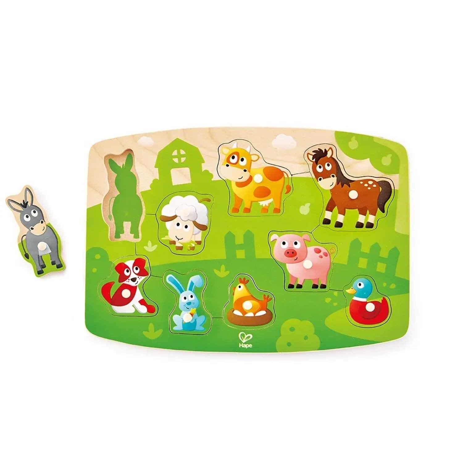 Toynamics Europe Puzzle Hape Bauernhofpuzzle (Kinderpuzzle), 19 Puzzleteile