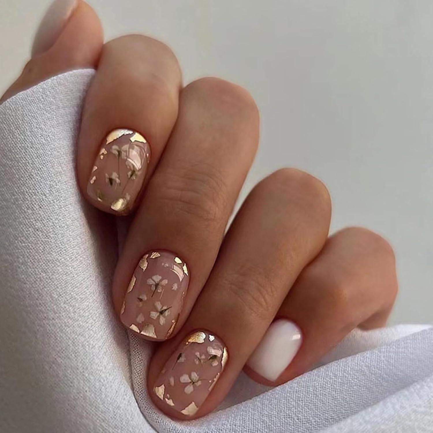 LuxusKollektion Kunstfingernägel 24 Stück Nägel Zum Aufkleben French Weiß Künstliche Eckige Acryl Nails