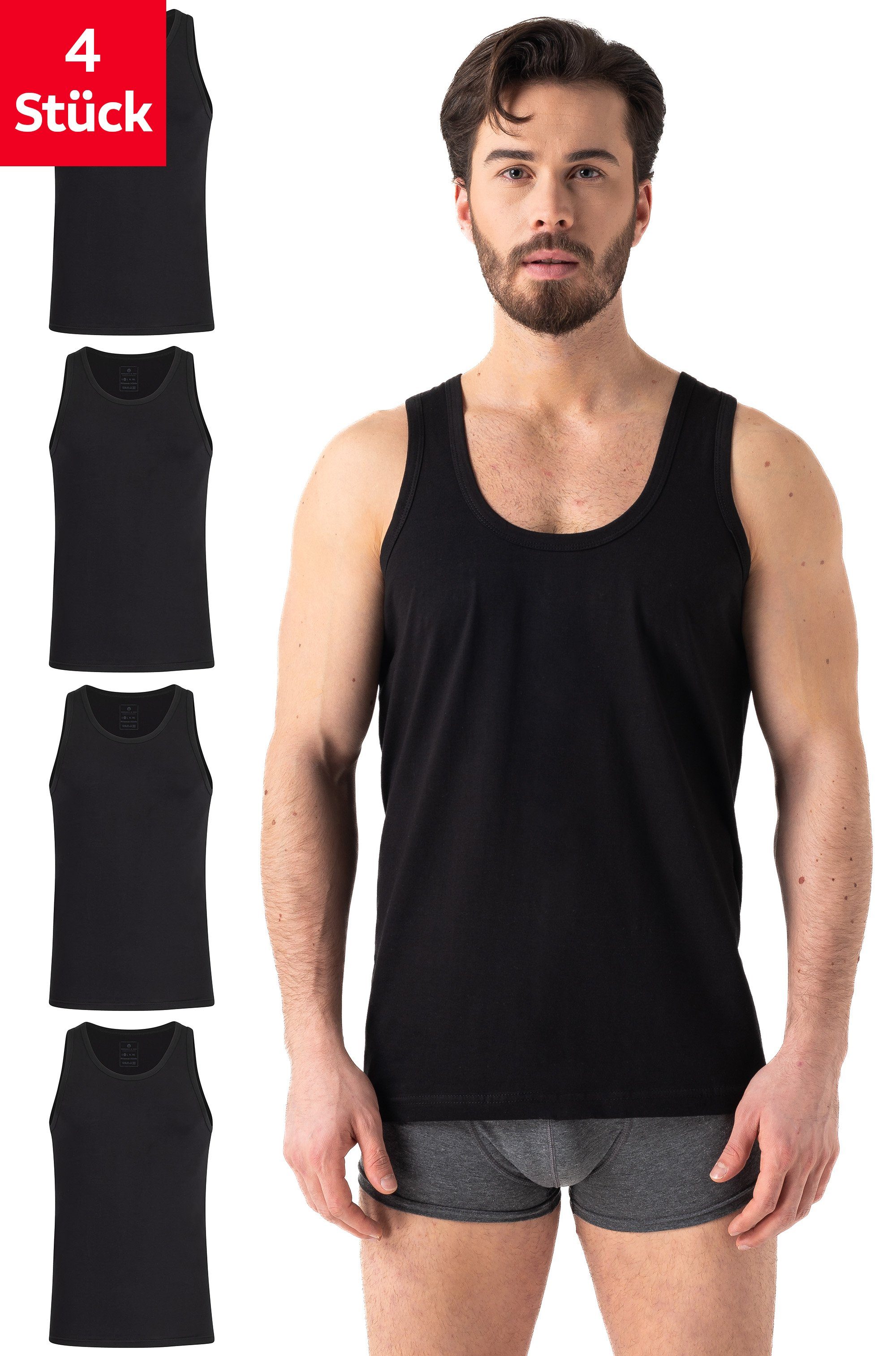 Barrio 13 Tanktop »Unterhemd Achselshirt für Herren« (Packung, 4-tlg.,  4er-Pack) Feinripp aus 100% Baumwolle online kaufen | OTTO