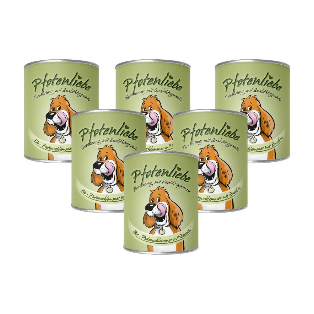 Pfotenliebe Bio-Putenschlemmer mit Zucchini - getreidefrei 6x200g, Nassfutter für: Hunde, Bio, getreidefrei
