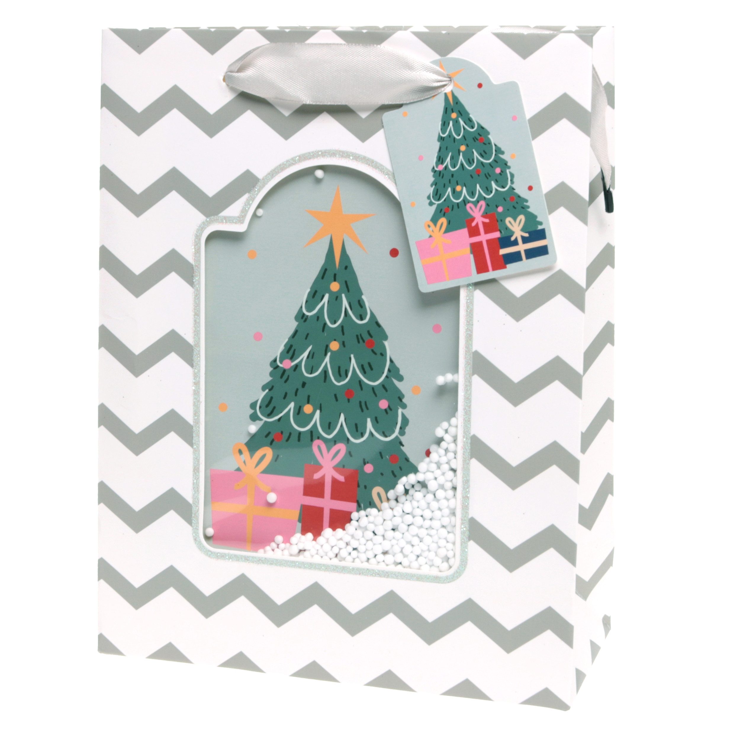 Annastore Geschenkbox 12 x Geschenktüten aus Papier für Weihnachten Weihnachtsgeschenktüten, Geschenktaschen, Mit integriertem 3-D-Sichtfenster