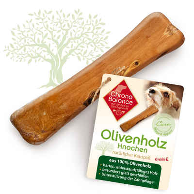 ChronoBalance Kauspielzeug Natürlicher Olivenholzknochen für Hunde, (1-tlg), in verschiedenen Größen