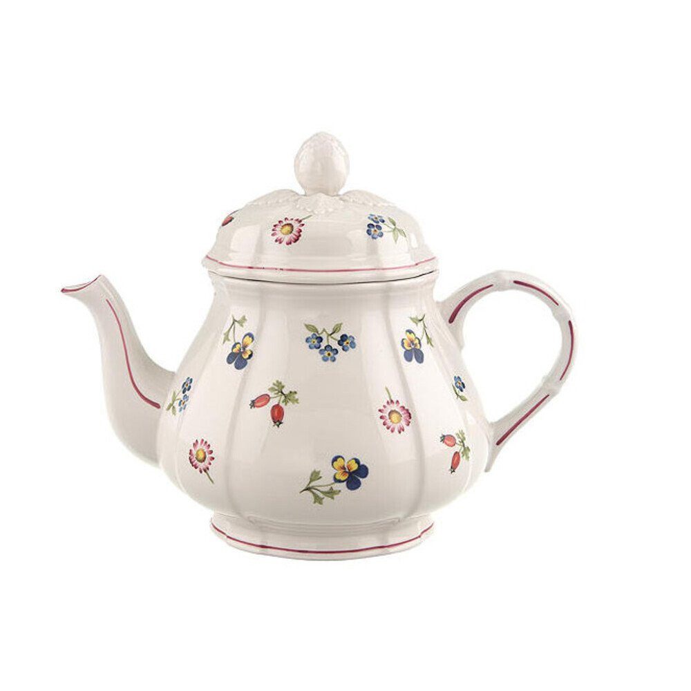 Villeroy & Boch Teekanne Teekanne 0,9 l Petite Fleur, 0.90 l, (Geschirrset, 1-St., je 6x Teller flach Ø22cm, Speiseteller Ø27cm, Teller tief Ø22cm), Kanne, Servierkanne, Premium Porcelain, bunt, spülmaschinenfest