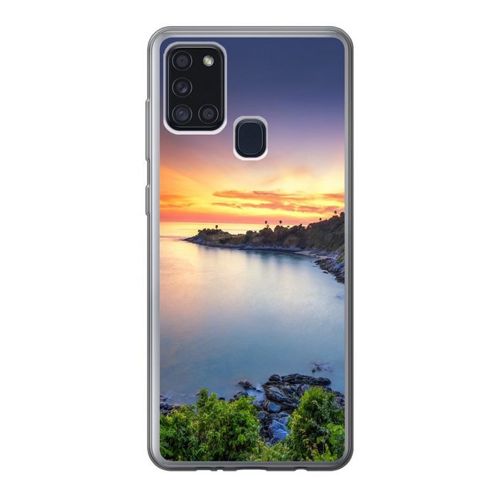 MuchoWow Handyhülle Tropisch - Wasser - Sonne Handyhülle Samsung Galaxy A21s Smartphone-Bumper Print Handy