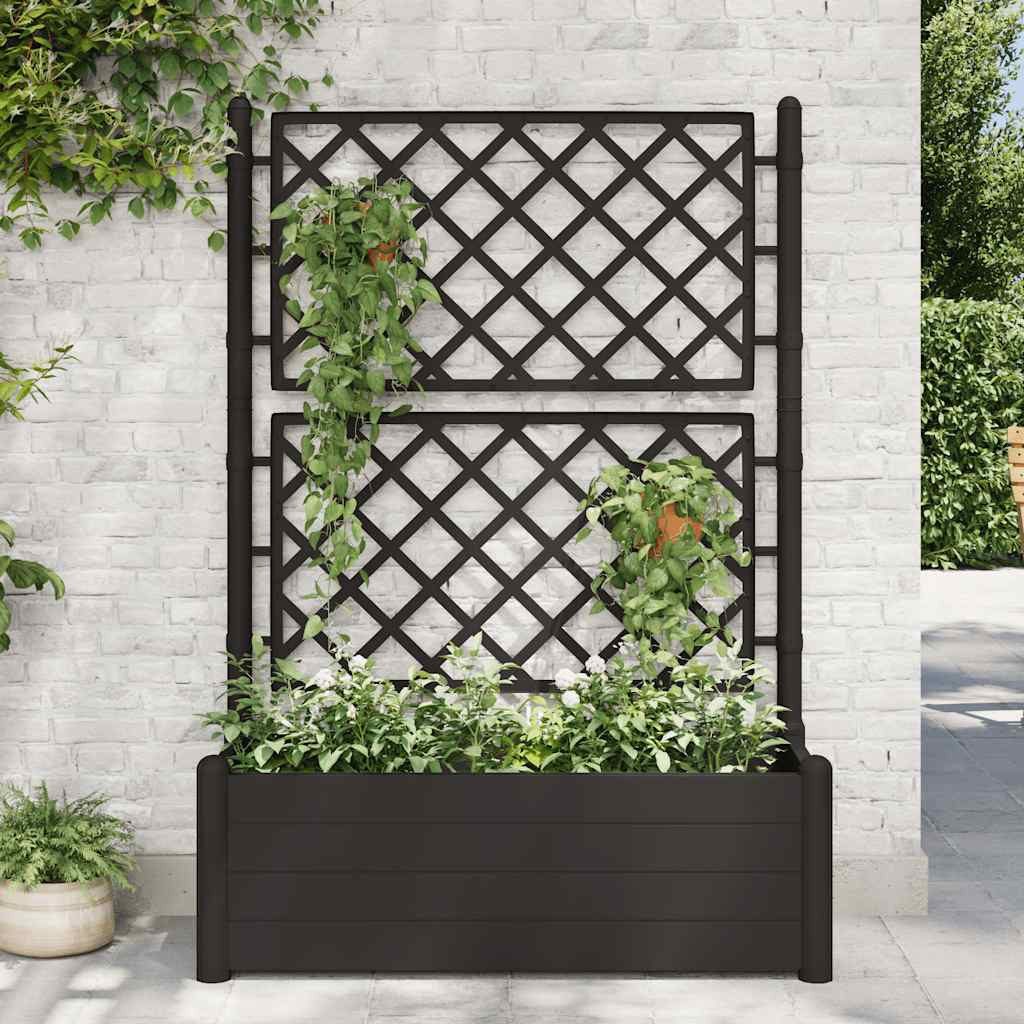 vidaXL Blumentopf Pflanzkübel mit Spalier 100x43x142 cm PP Anthrazit (1 St)