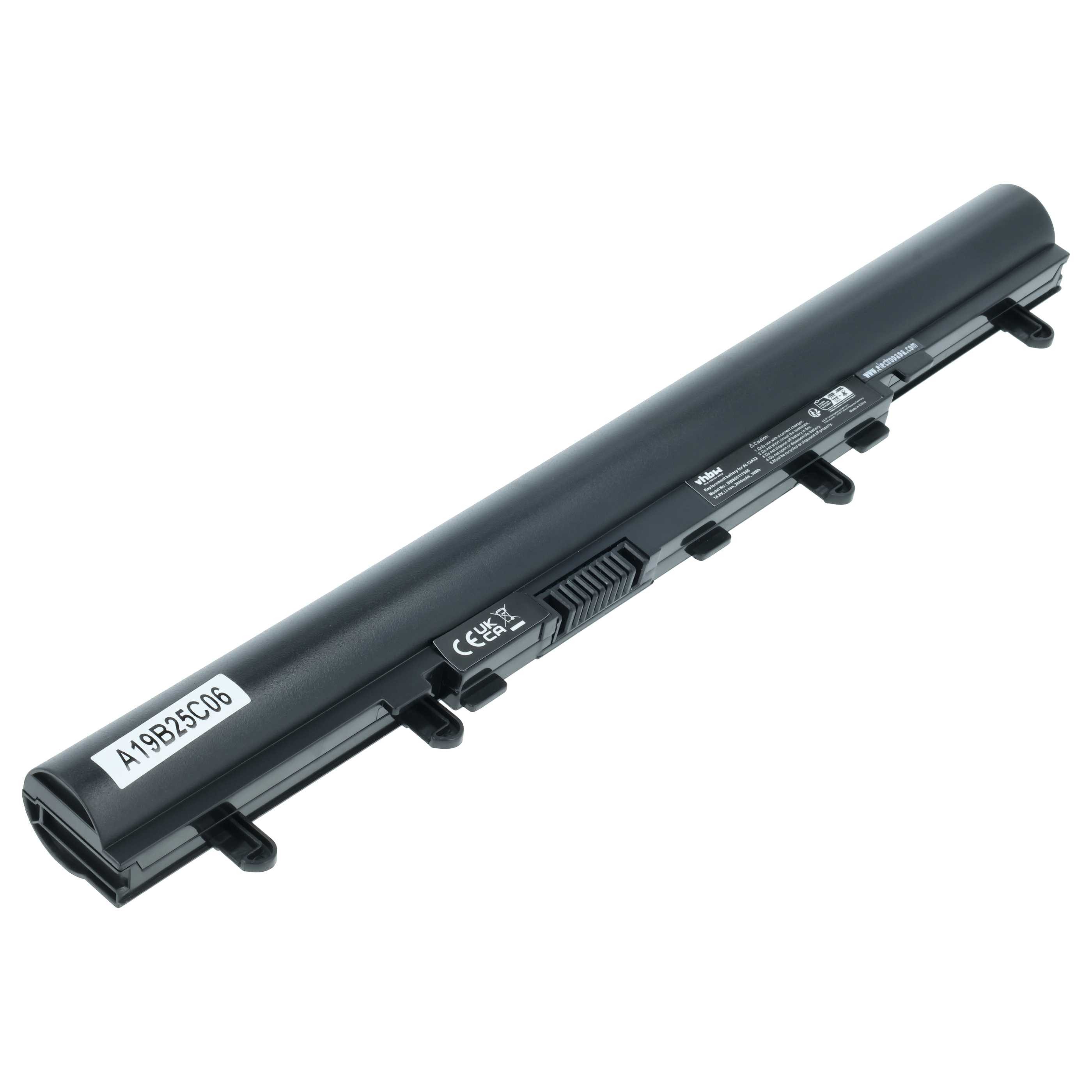 vhbw Akku passend für Acer Aspire E1-572, V5-431G, V5-431, S3-471, V5, Laptop-Akku Akku Li-Ion 2600 mAh (14,8 V, 1 St), Leistungsfähiger Austausch-Akku für Notebook, Wiederaufladbar, Jede