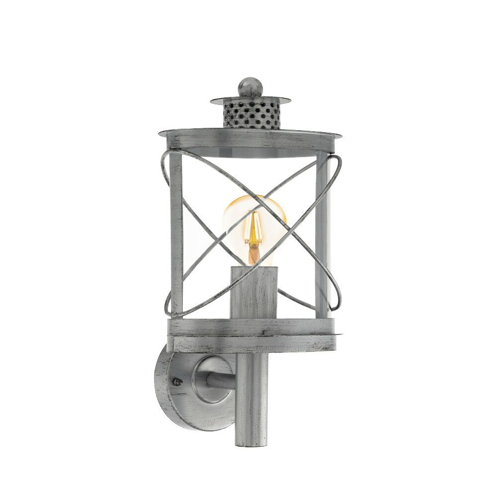 Außen-Deckenleuchte "HILBURN 1" Kunststoff, silber, 60W, E27, IP44, wassergeschützt